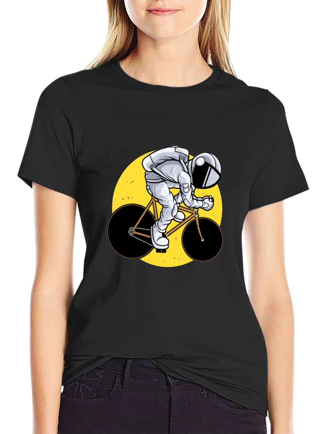 Astronaut Cyclist Graphic T-Shirt