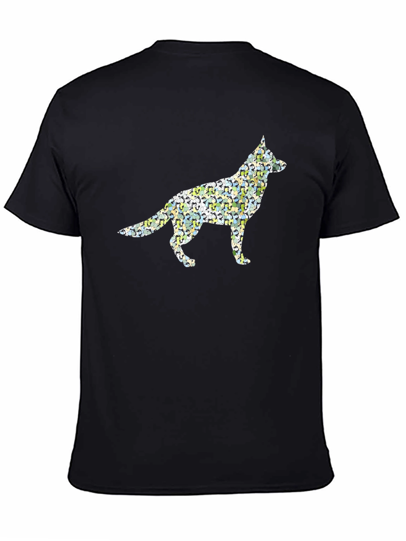 Dog Breed Silhouette Mens Black T-Shirt