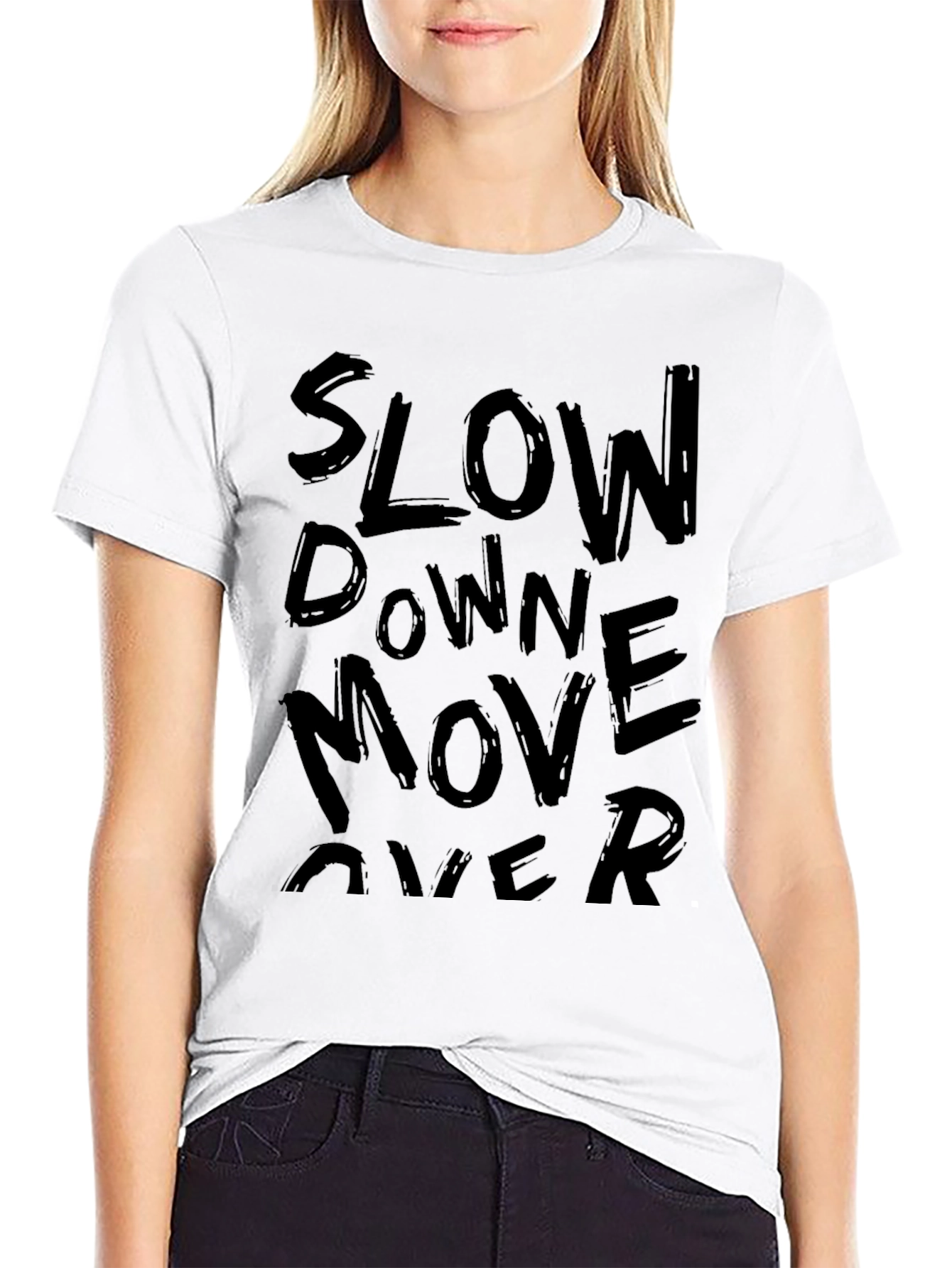 Slow Down Move Over Graphic Tee - Black