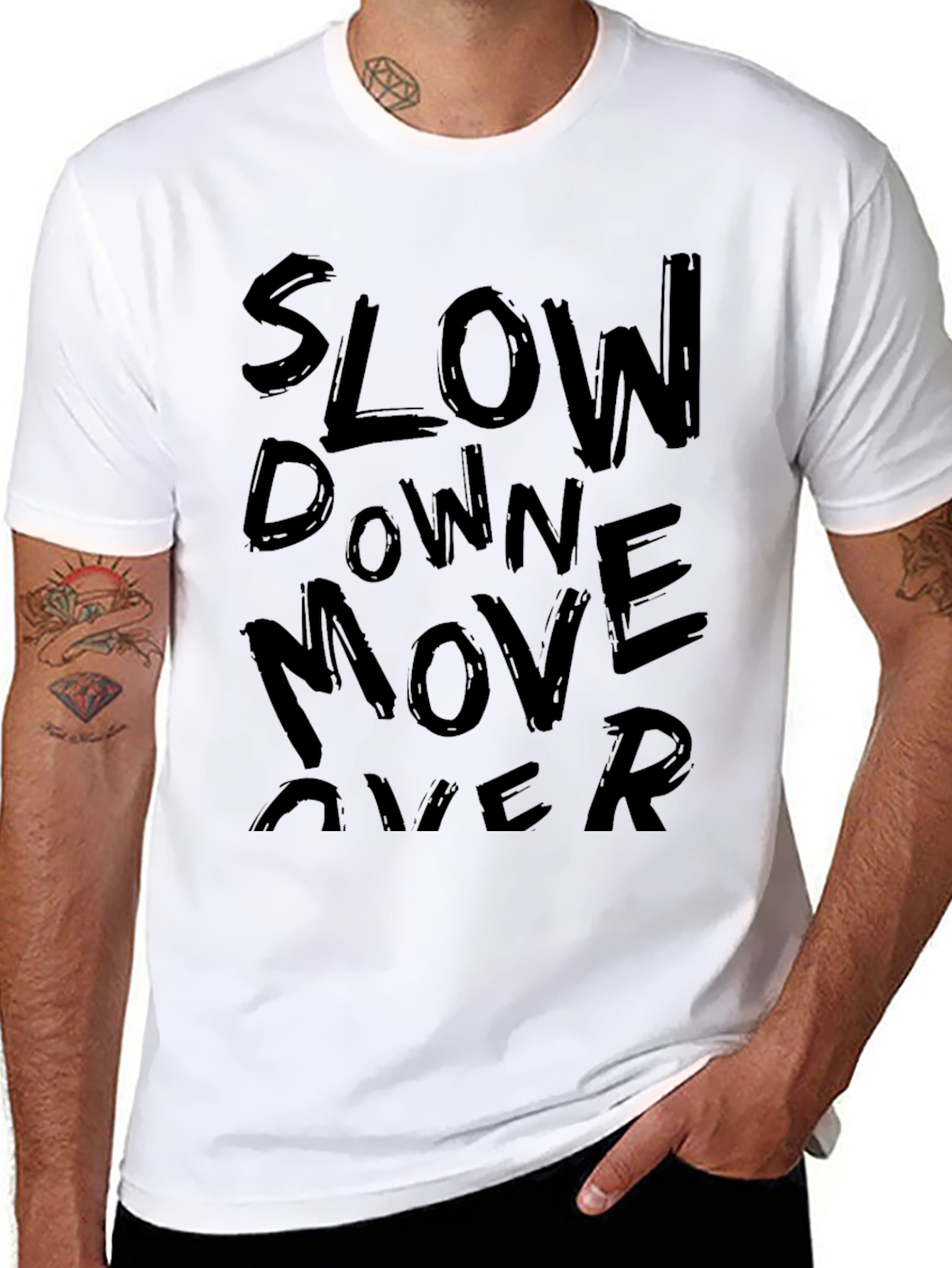 Slow Down Move Over Graphic Tee - Black