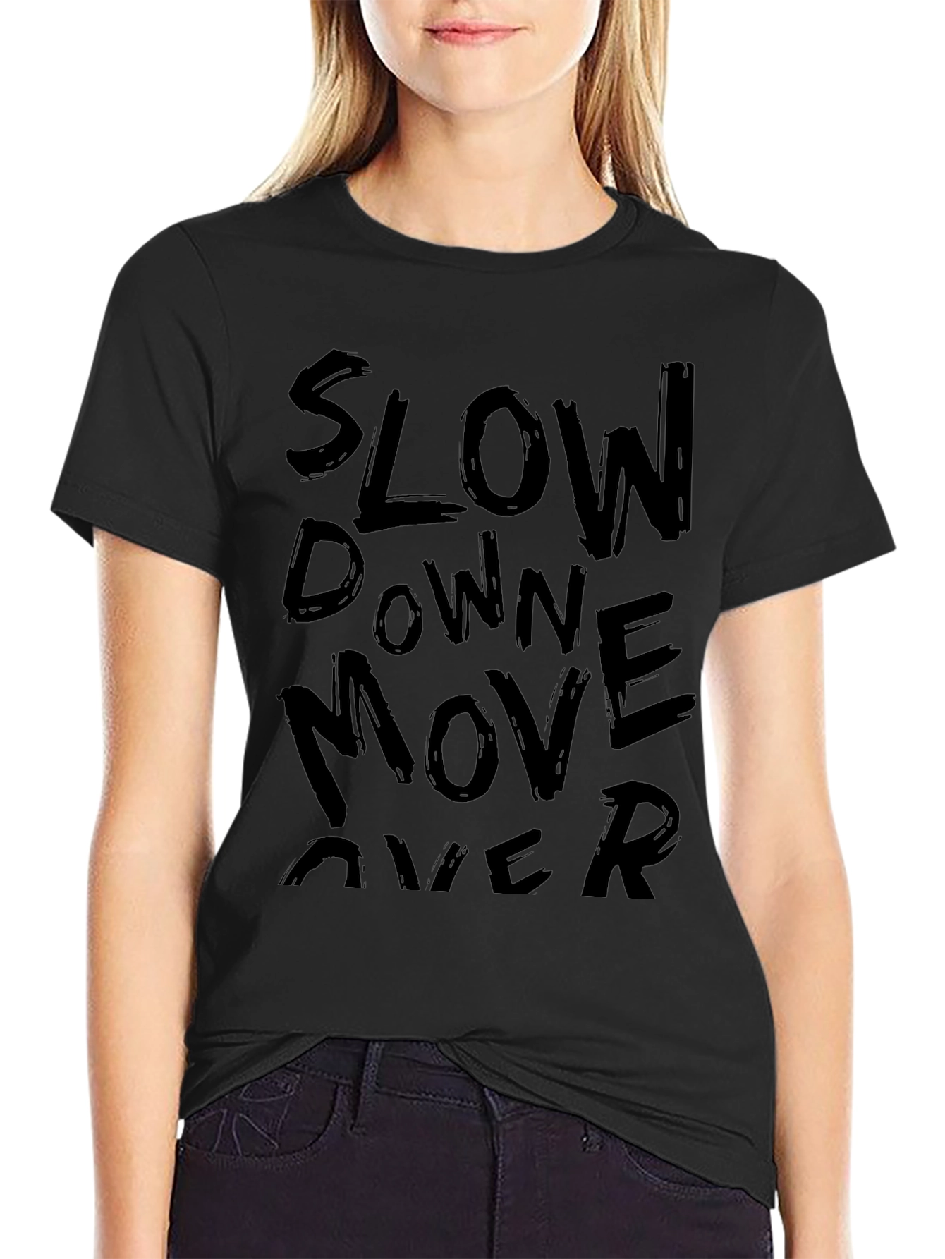 Slow Down Move Over Graphic Tee - Black