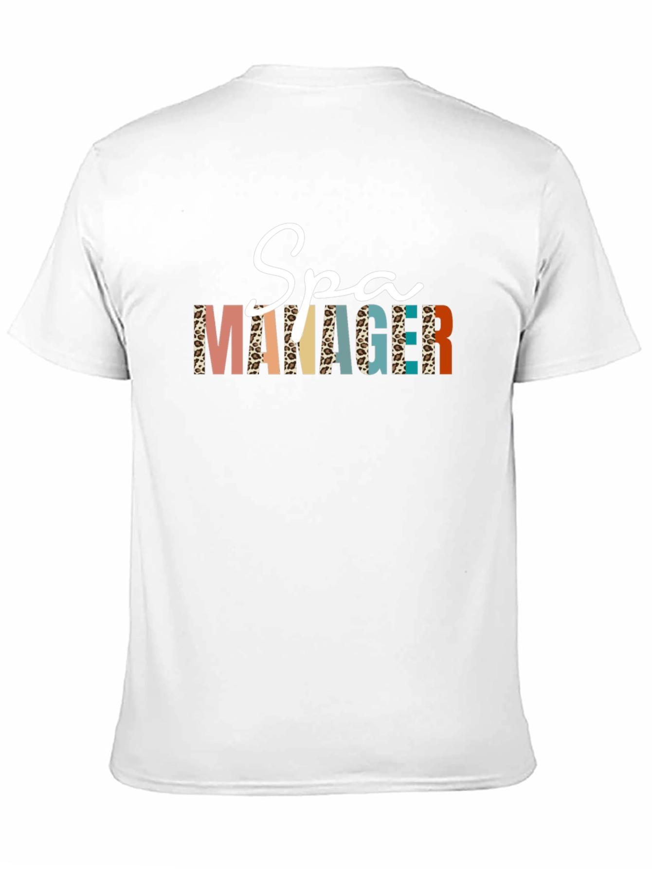 Spa Manager Graphic Tee - Stylish Leopard Print T-Shirt