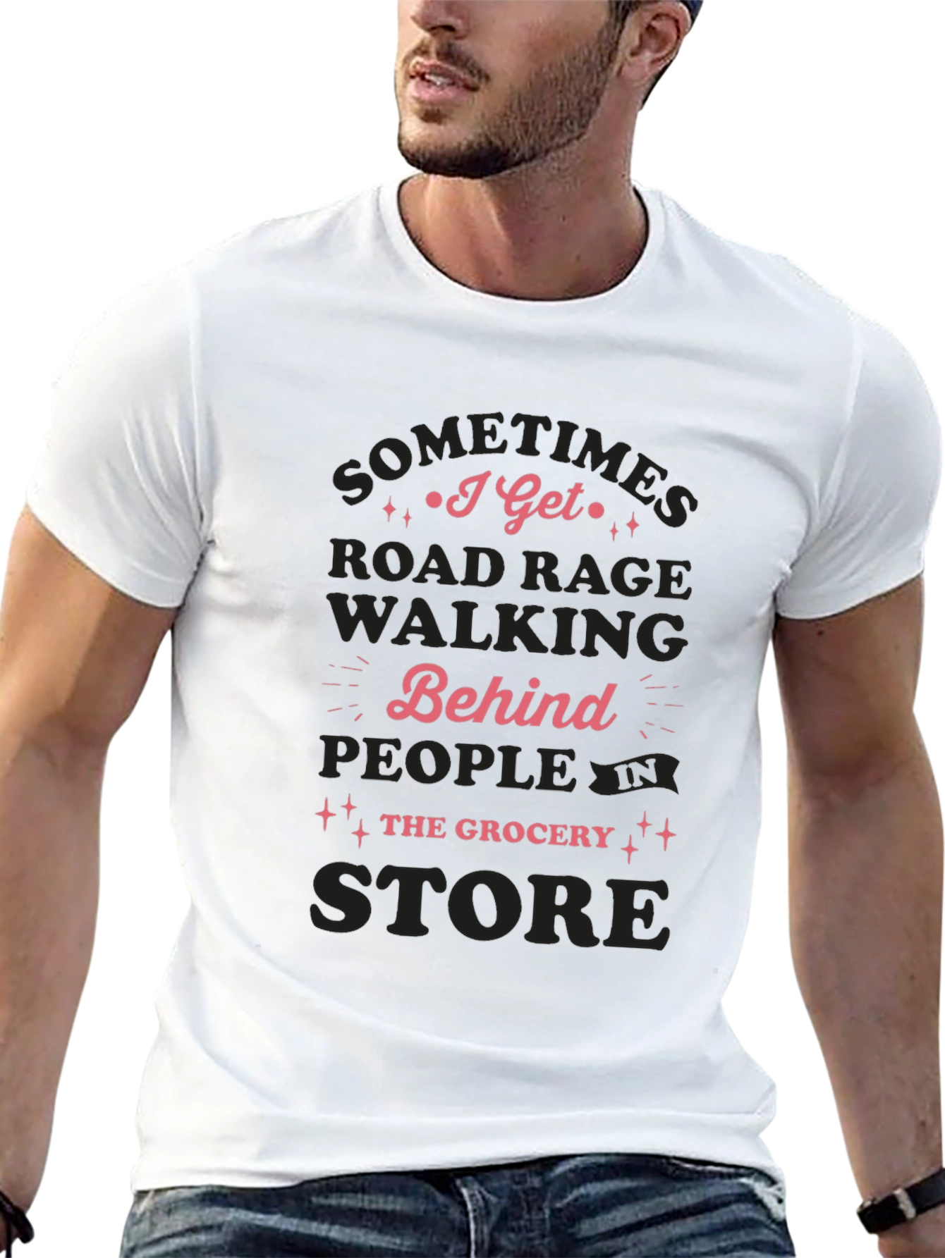 Road Rage Grocery Store Black T-Shirt