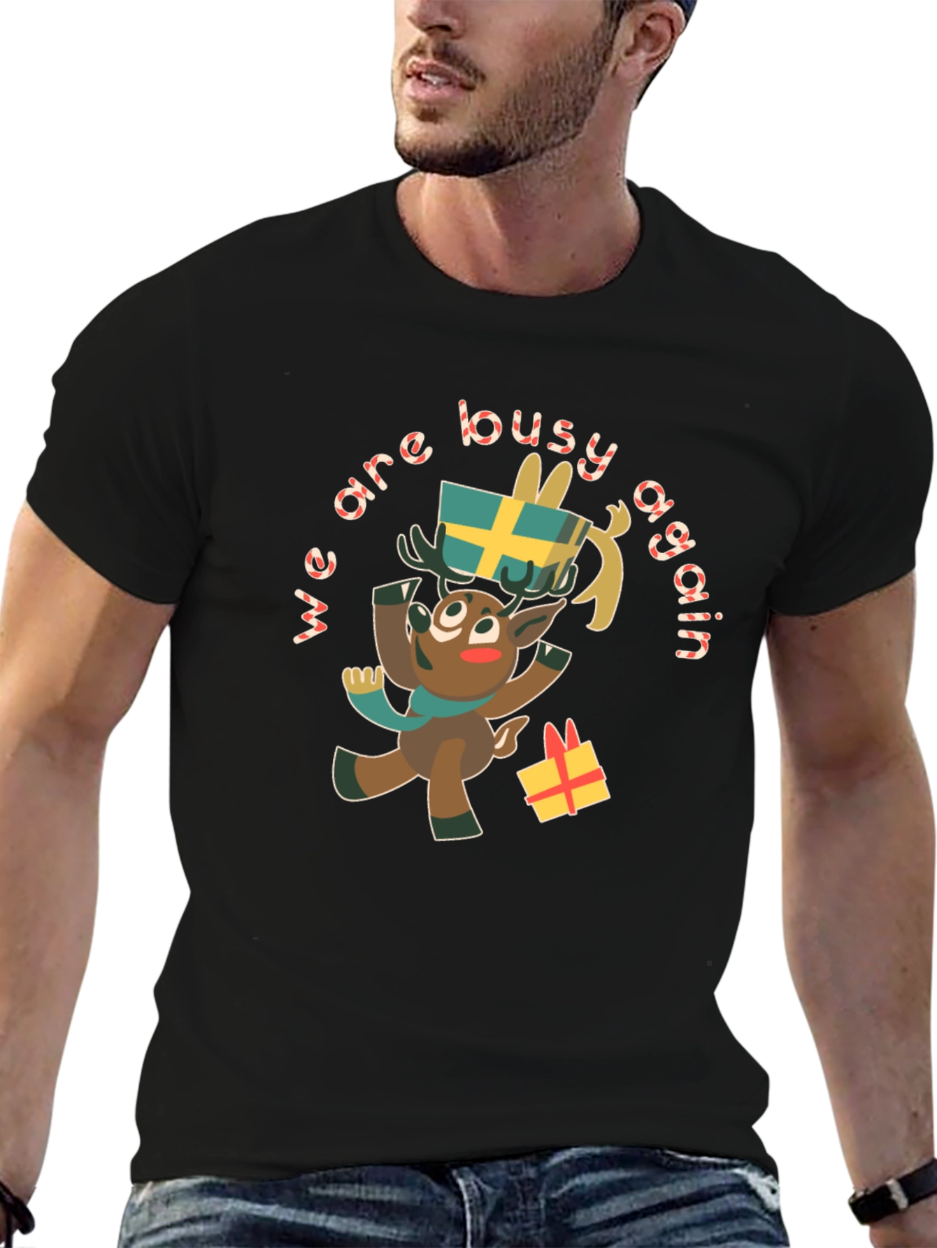Festive Reindeer Graphic Tee