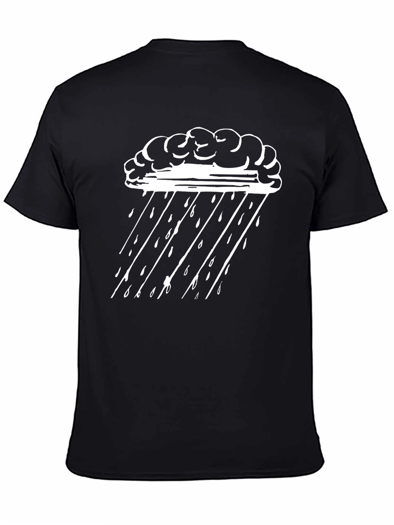 Rain Cloud Graphic Tee - Black Cotton Comfort
