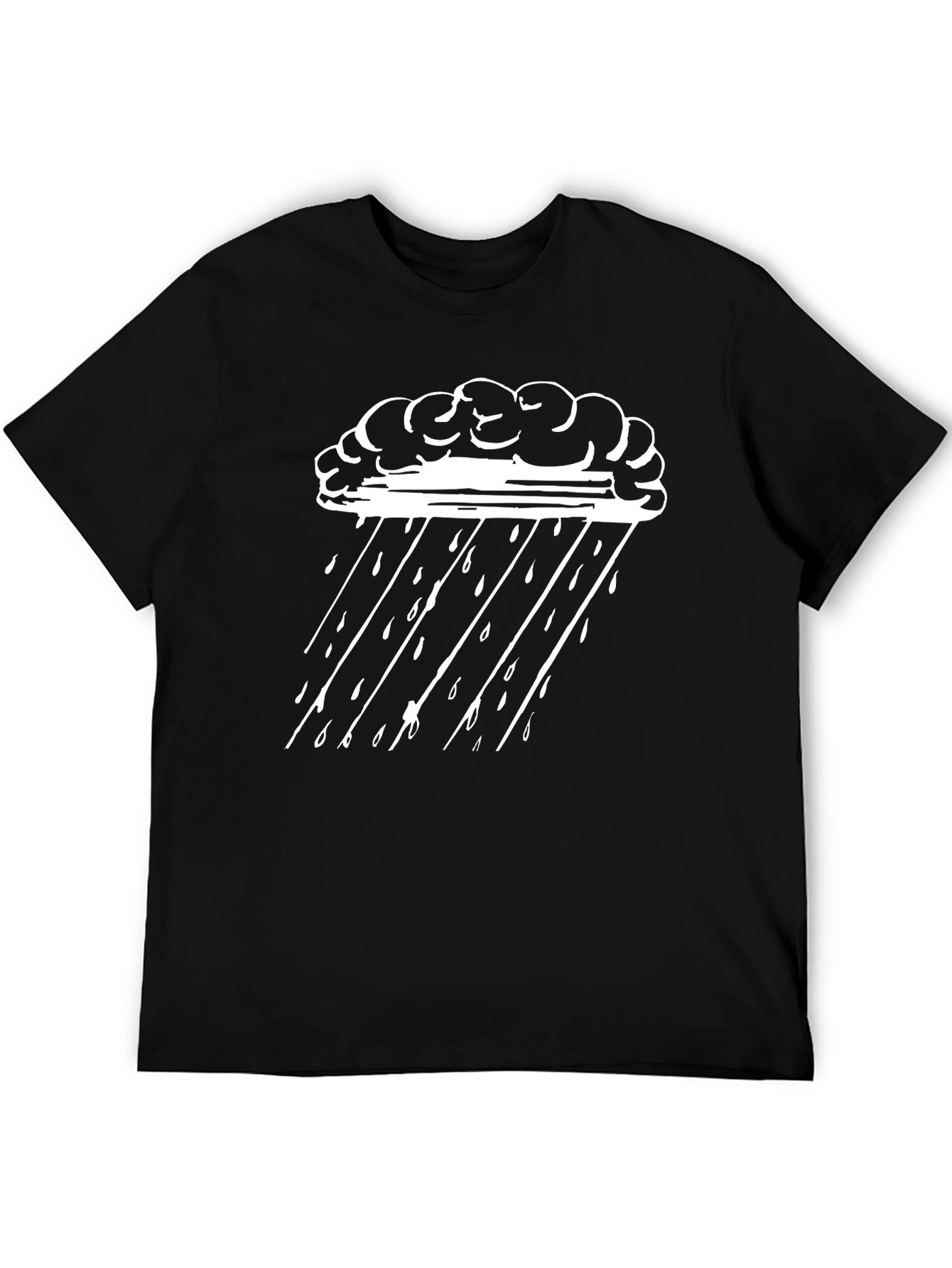Rain Cloud Graphic Tee - Black Cotton Comfort