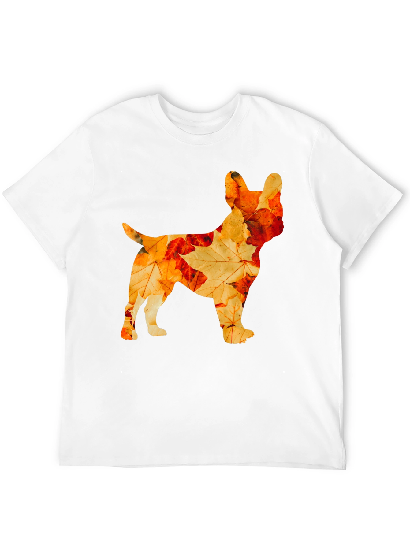 Autumn Leaves French Bulldog Black T-Shirt