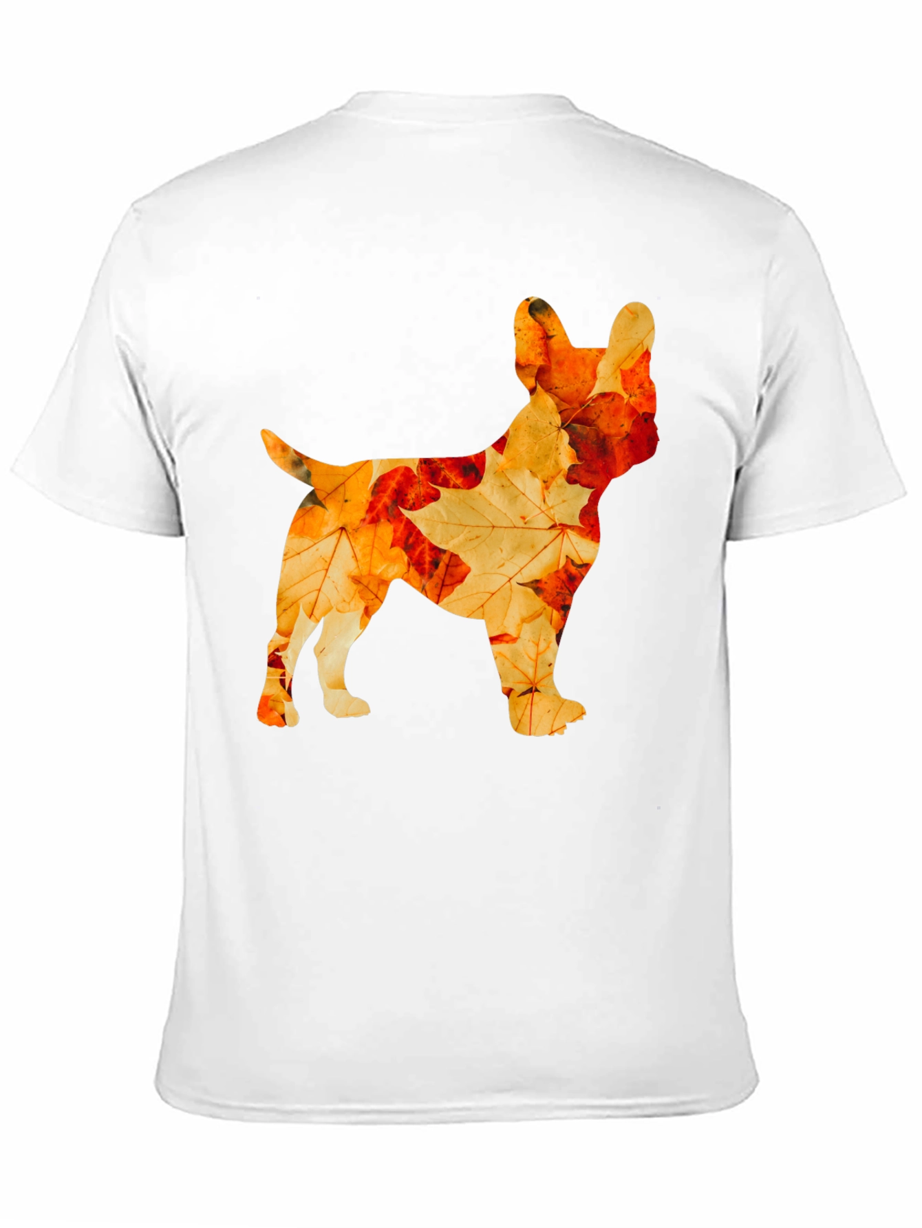 Autumn Leaves French Bulldog Black T-Shirt