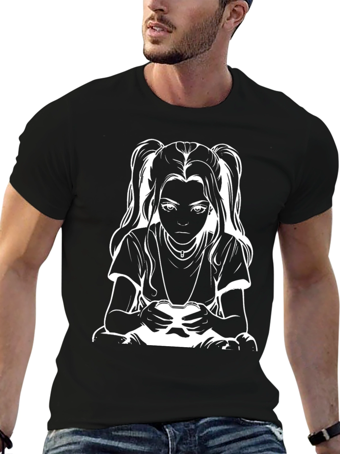 Gamer Girl Graphic T-Shirt - Cool Black Tee