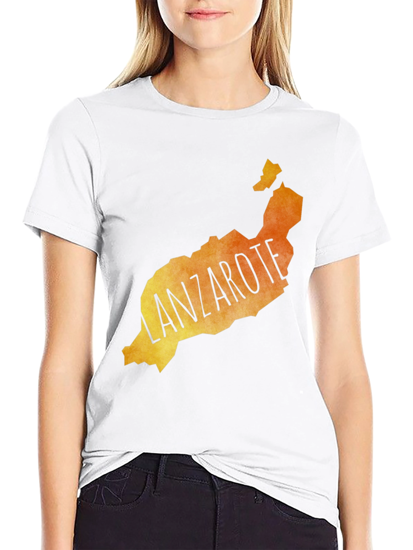Lanzarote Map Graphic Tee - Island Souvenir T-Shirt