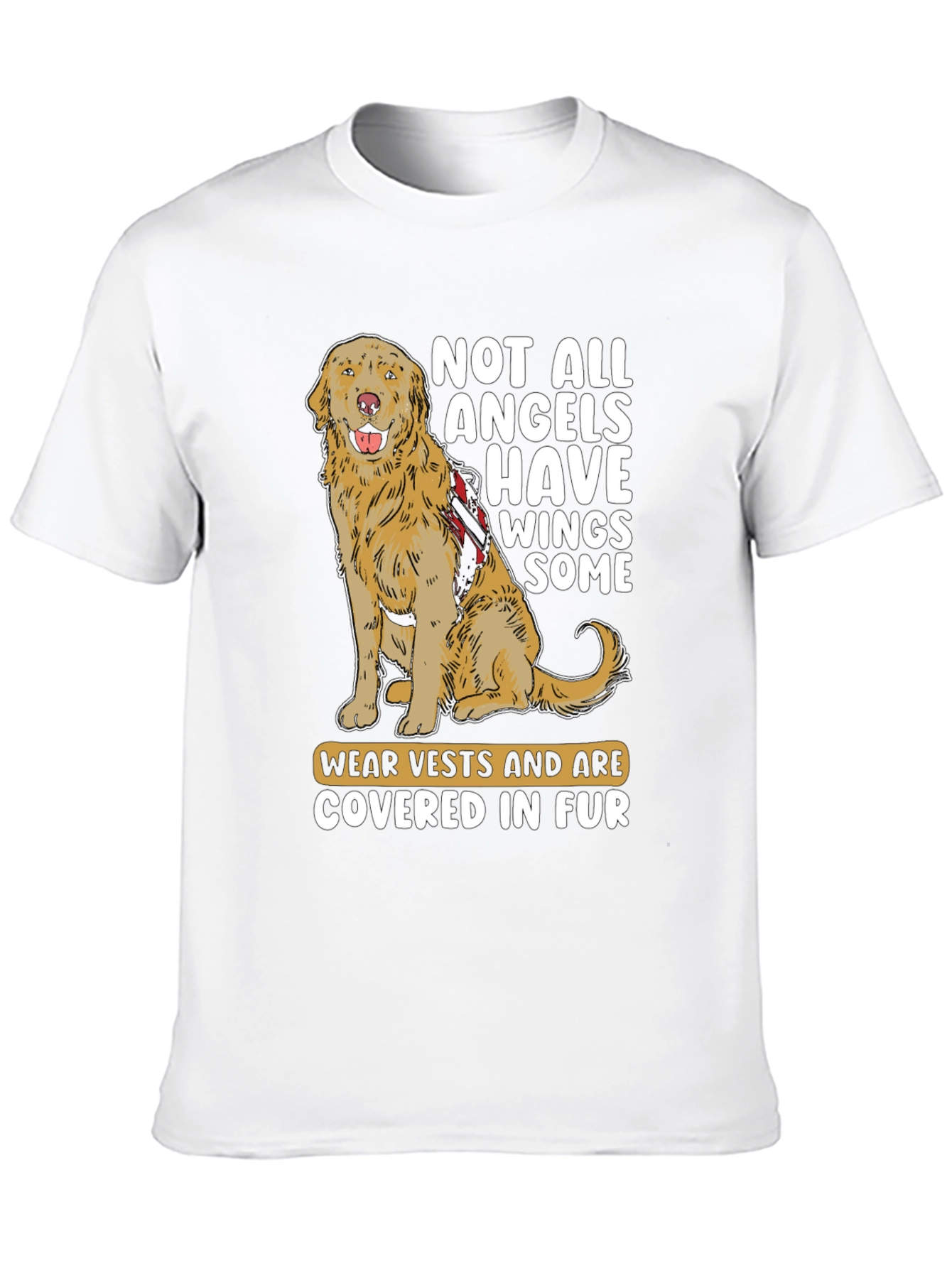 Dog Angel T-Shirt: Furry Friends with Vests