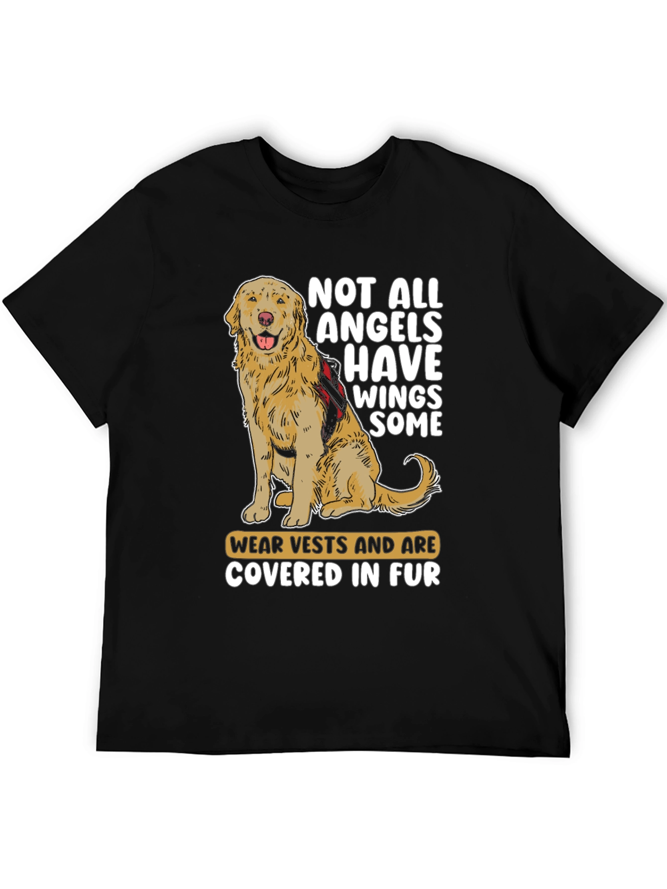 Dog Angel T-Shirt: Furry Friends with Vests