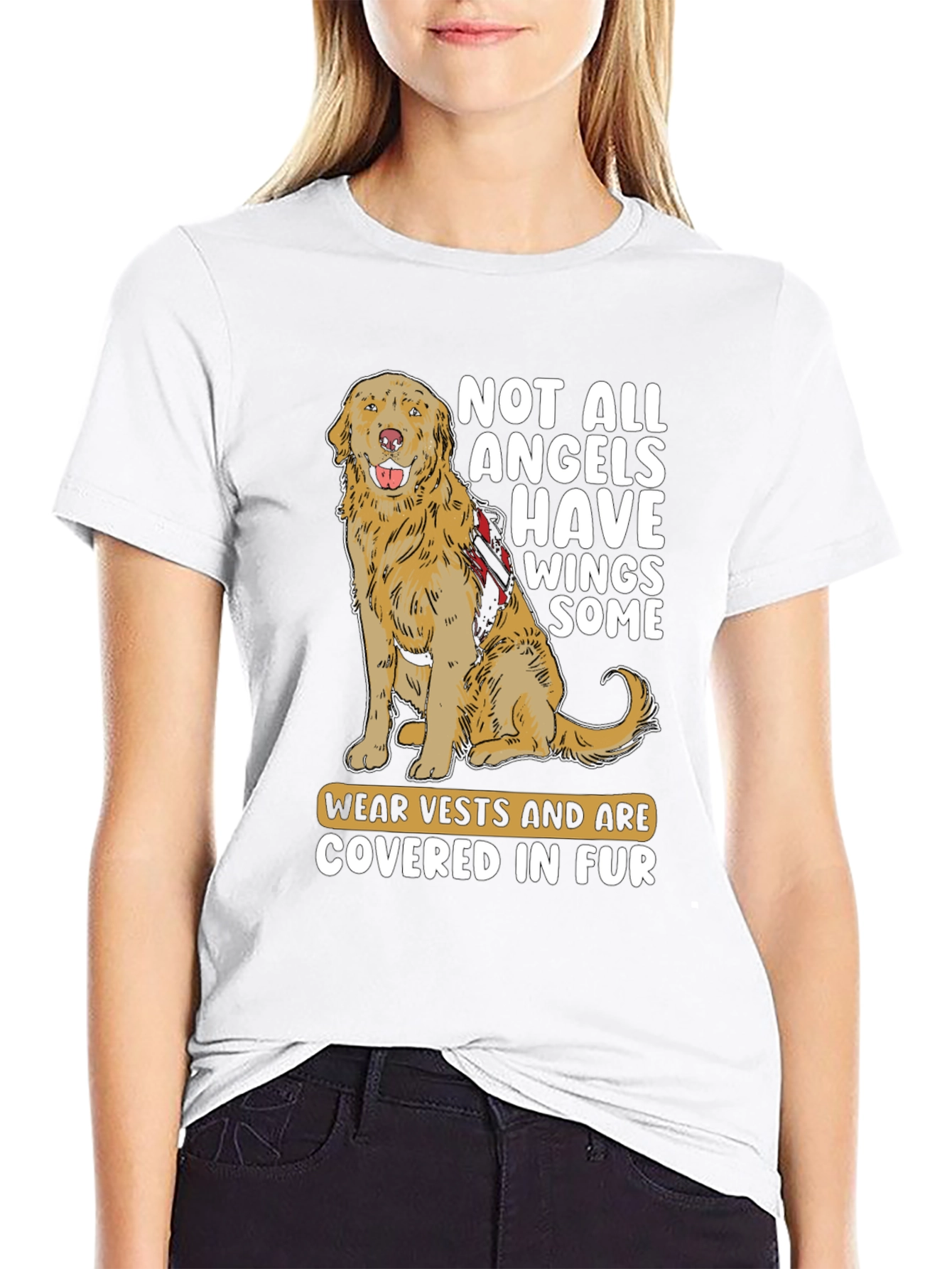Dog Angel T-Shirt: Furry Friends with Vests