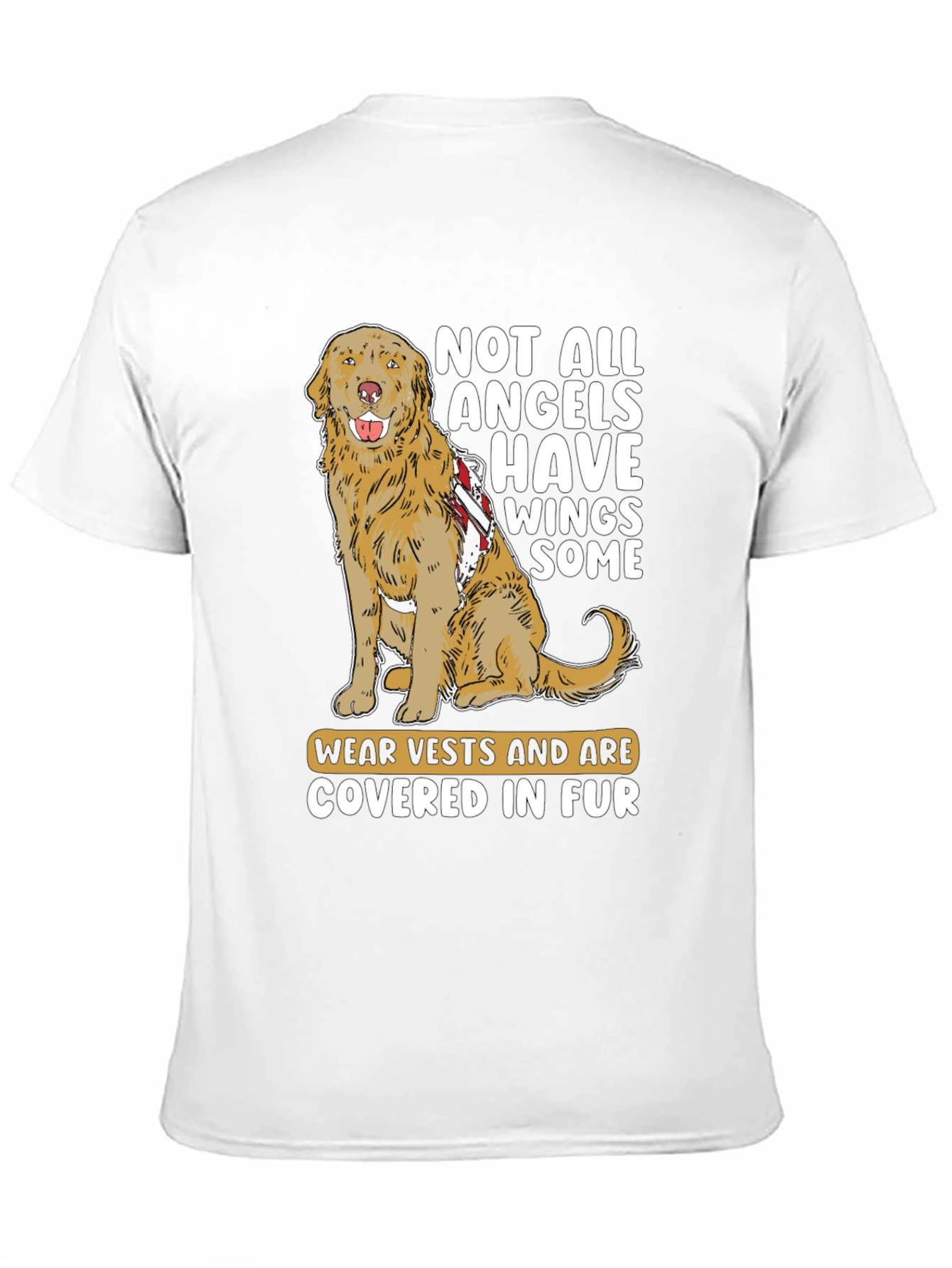 Dog Angel T-Shirt: Furry Friends with Vests