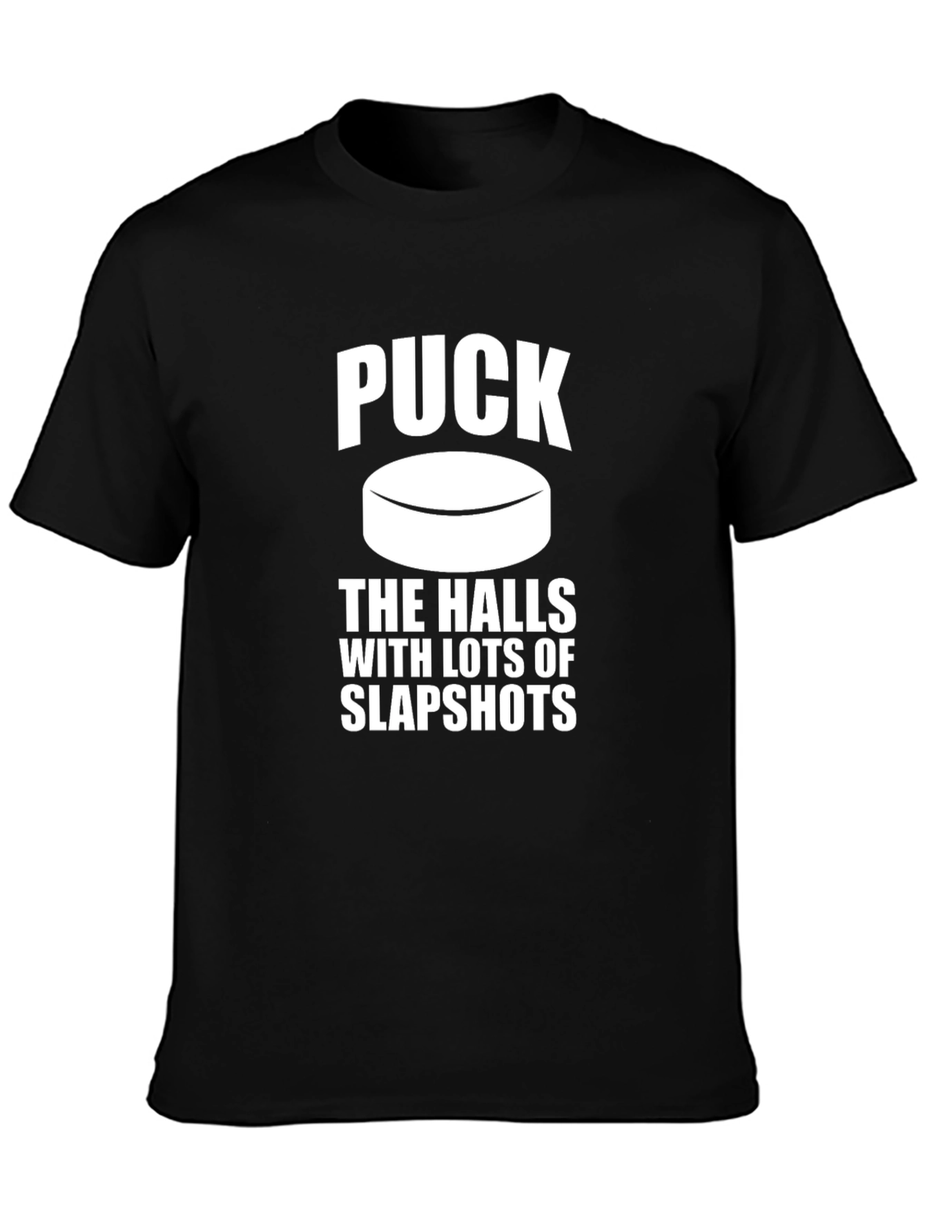 Puck the Halls Slapshot T-Shirt - Hockey Holiday Tee