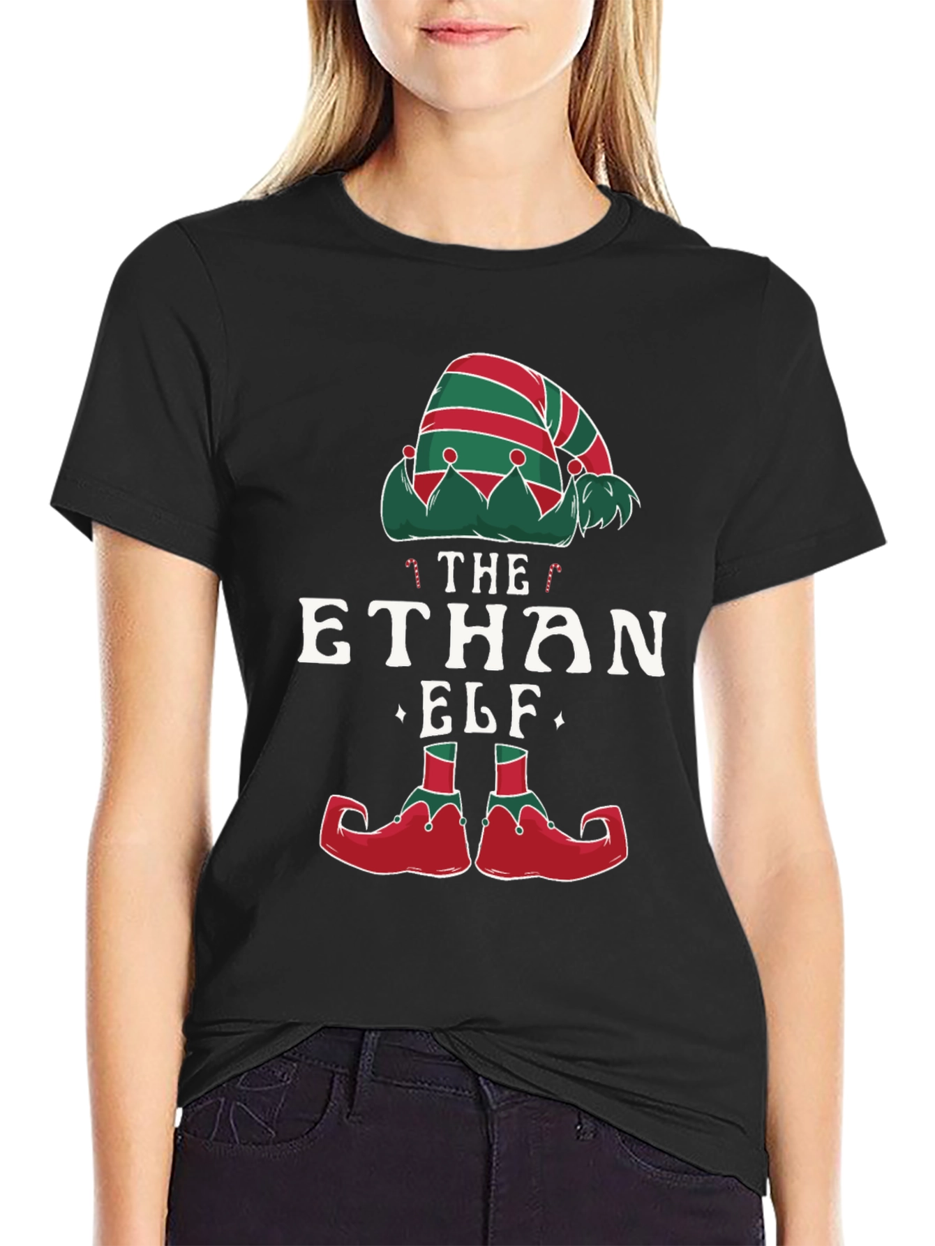 Personalized The [Name] Elf Christmas T-Shirt