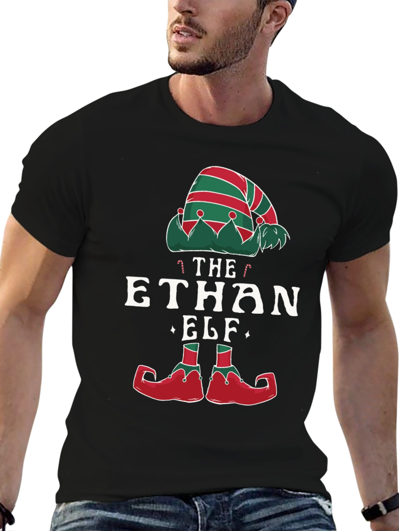 Personalized The [Name] Elf Christmas T-Shirt
