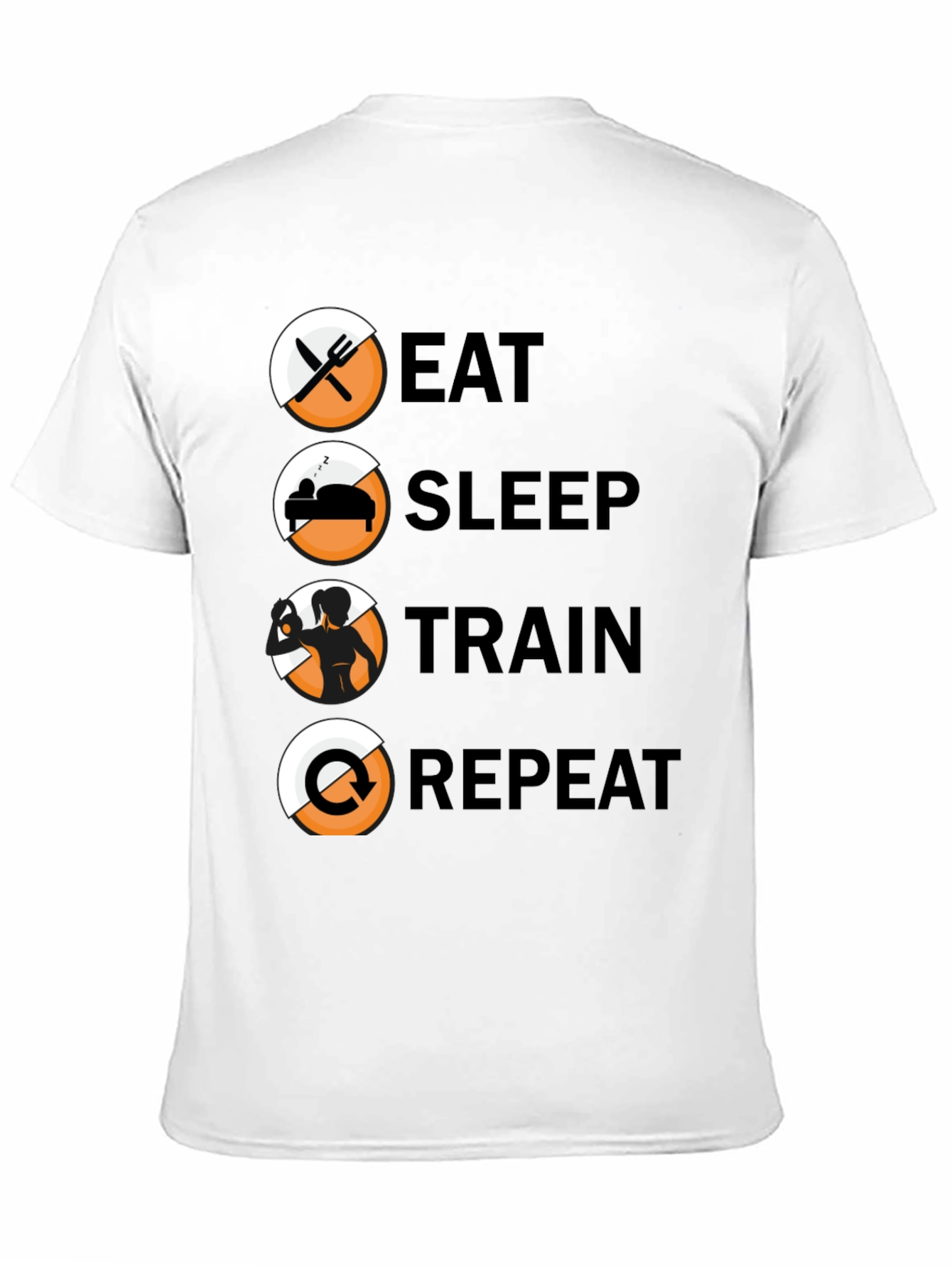 Eat Sleep Train Repeat T-Shirt - Fitness Lifestyle Tee