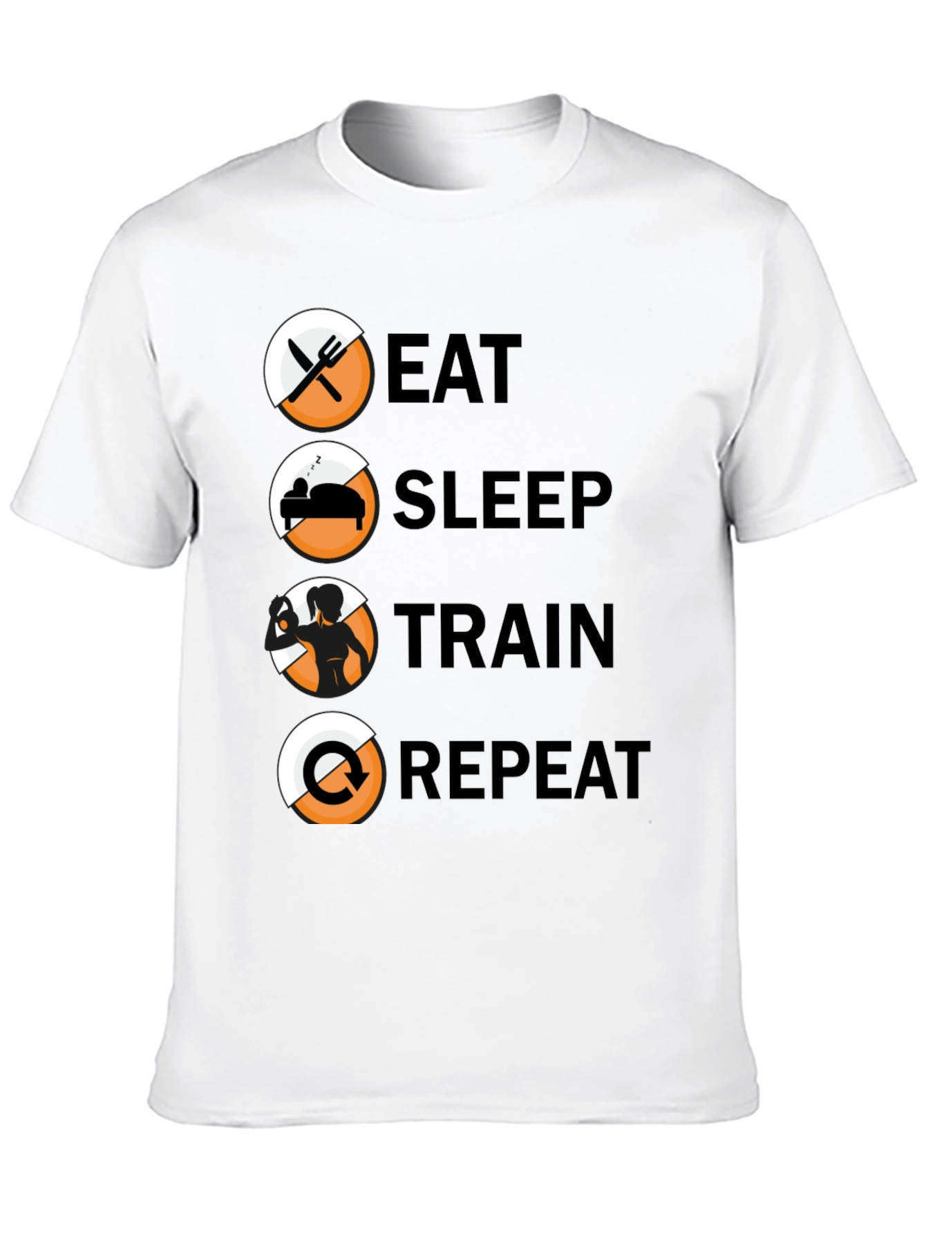 Eat Sleep Train Repeat T-Shirt - Fitness Lifestyle Tee