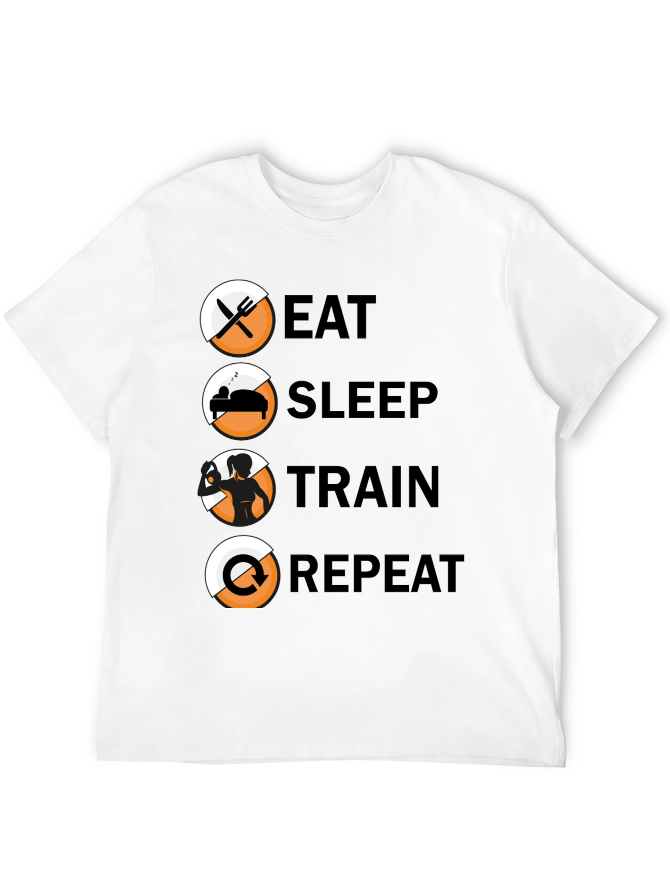 Eat Sleep Train Repeat T-Shirt - Fitness Lifestyle Tee