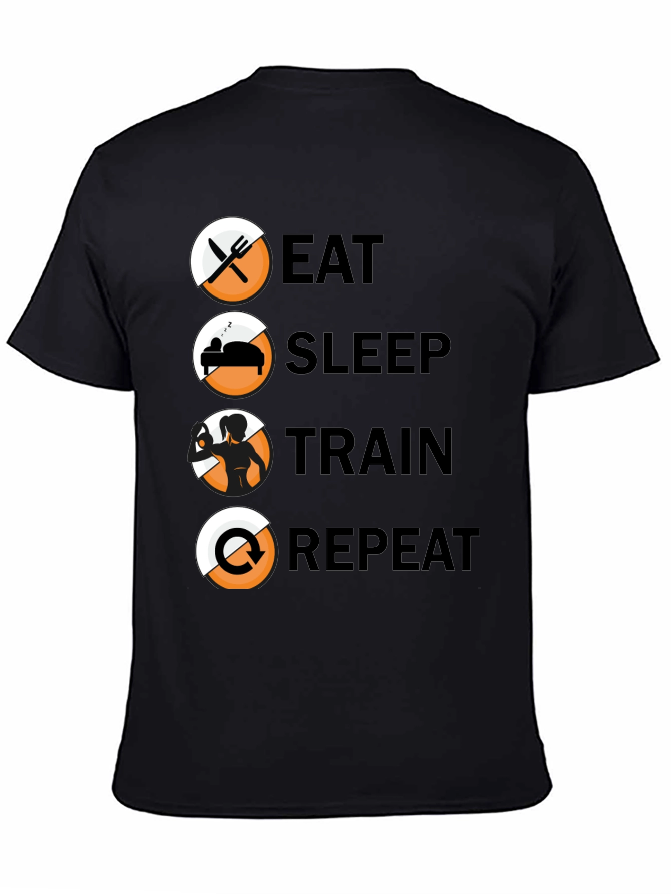 Eat Sleep Train Repeat T-Shirt - Fitness Lifestyle Tee