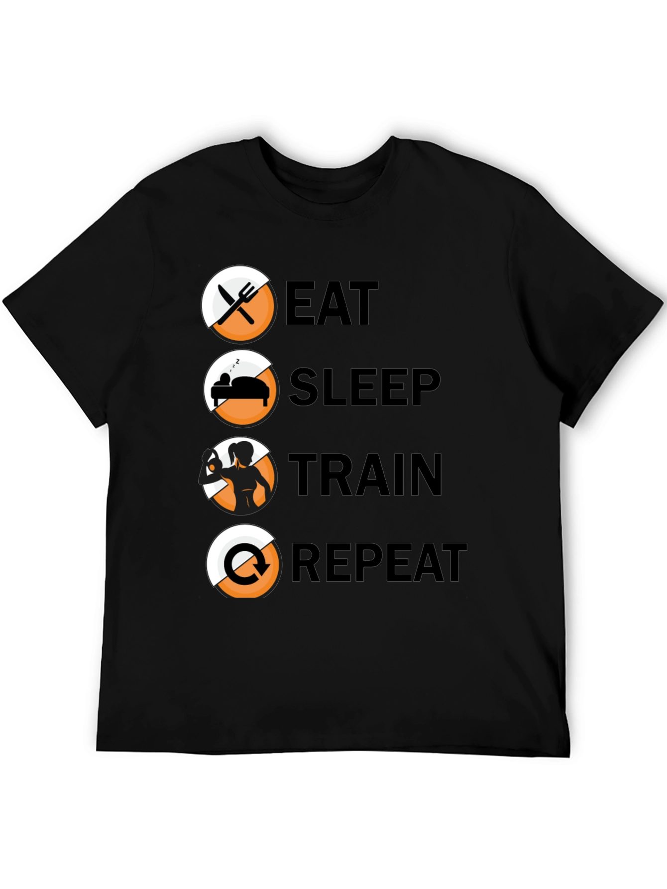 Eat Sleep Train Repeat T-Shirt - Fitness Lifestyle Tee