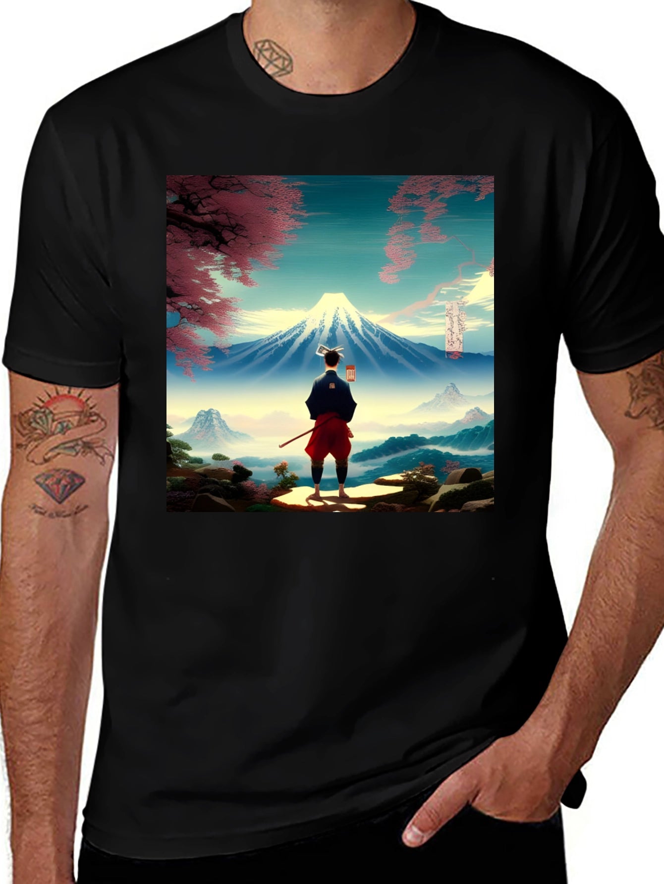 Mount Fuji Ukiyo-e Style Graphic Tee