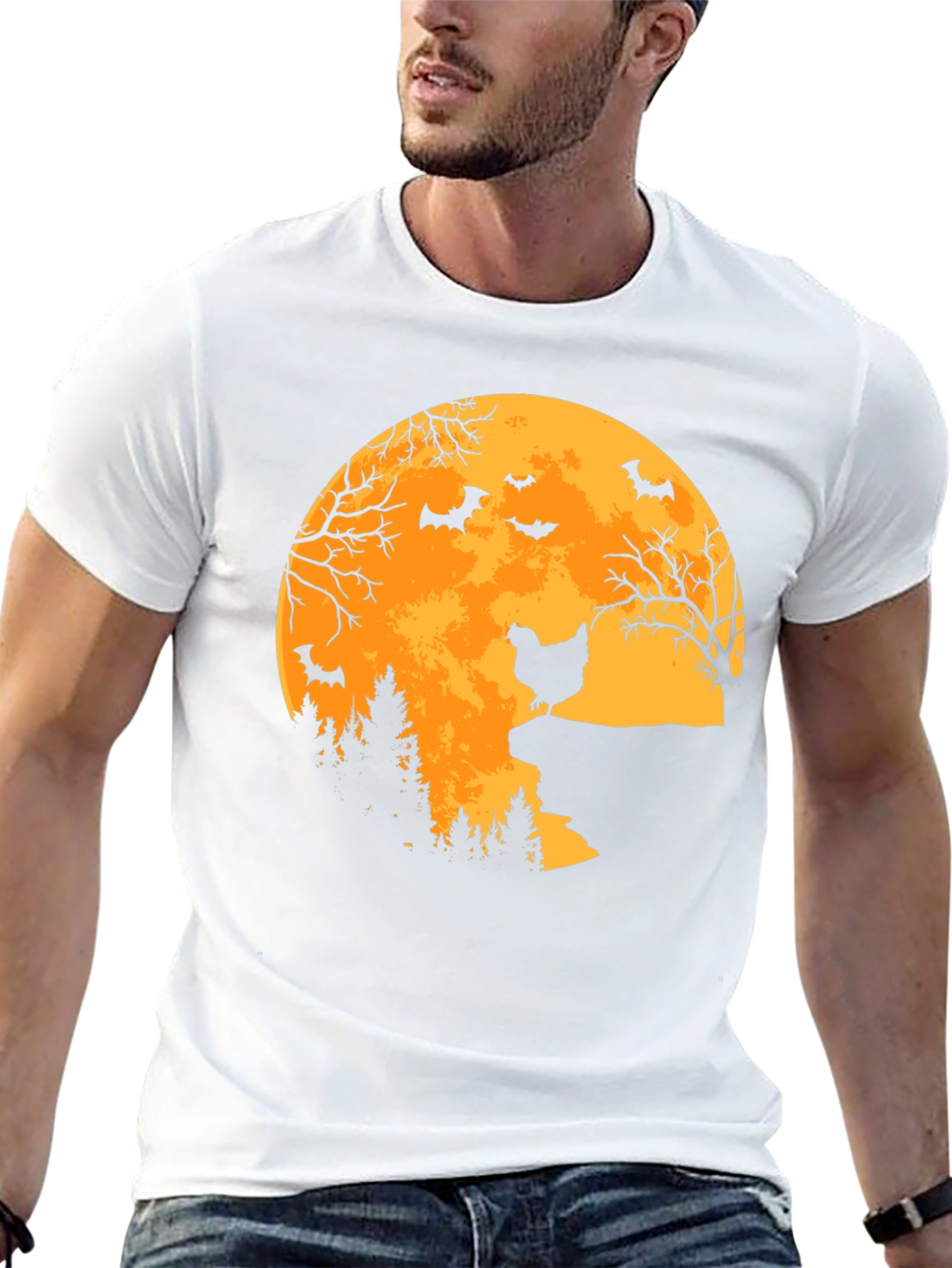 Halloween Chicken Moon T-Shirt