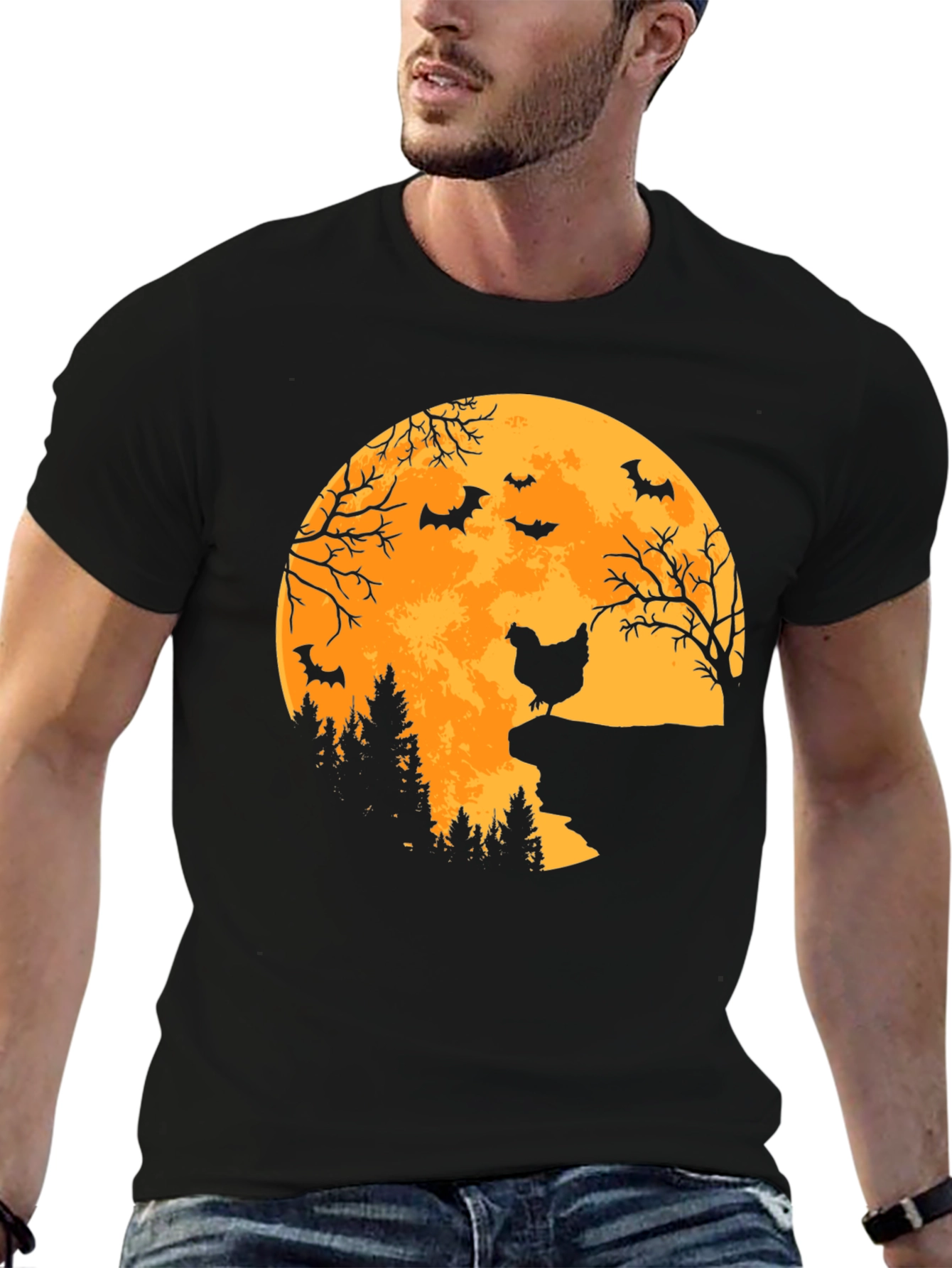 Halloween Chicken Moon T-Shirt