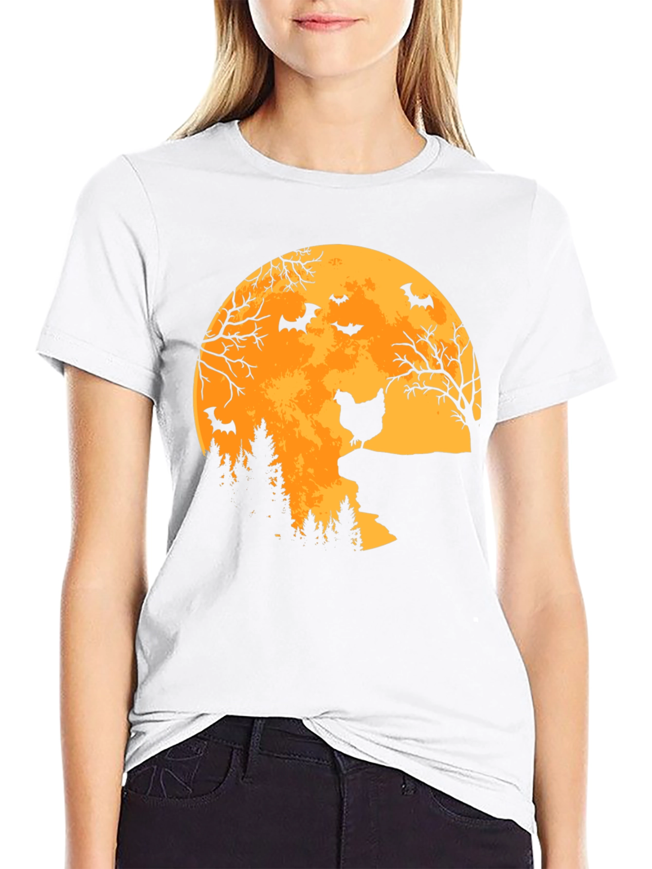 Halloween Chicken Moon T-Shirt