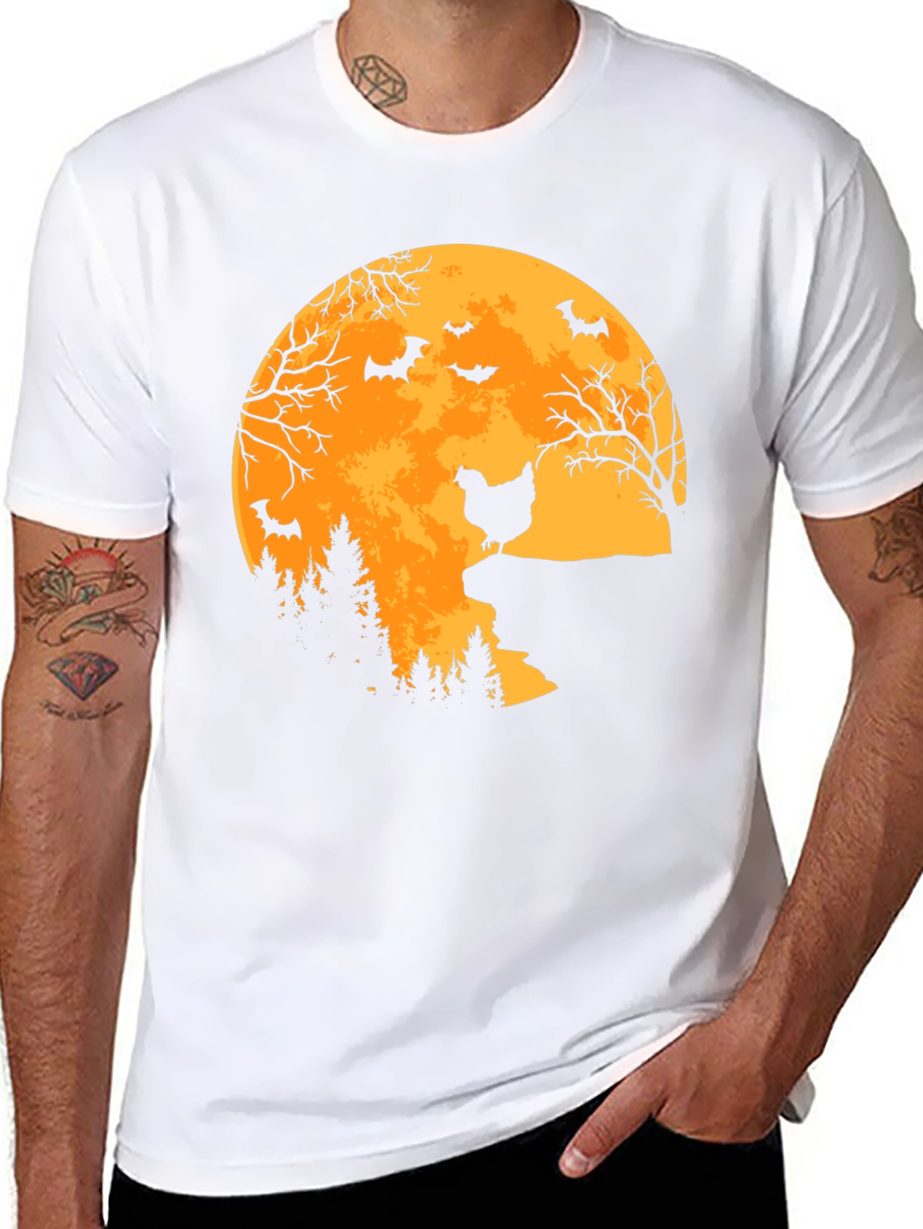 Halloween Chicken Moon T-Shirt