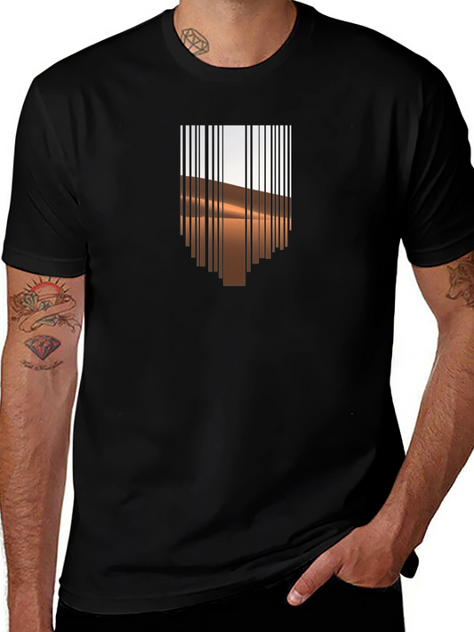 Barcode Desert Graphic Tee - Modern Casual