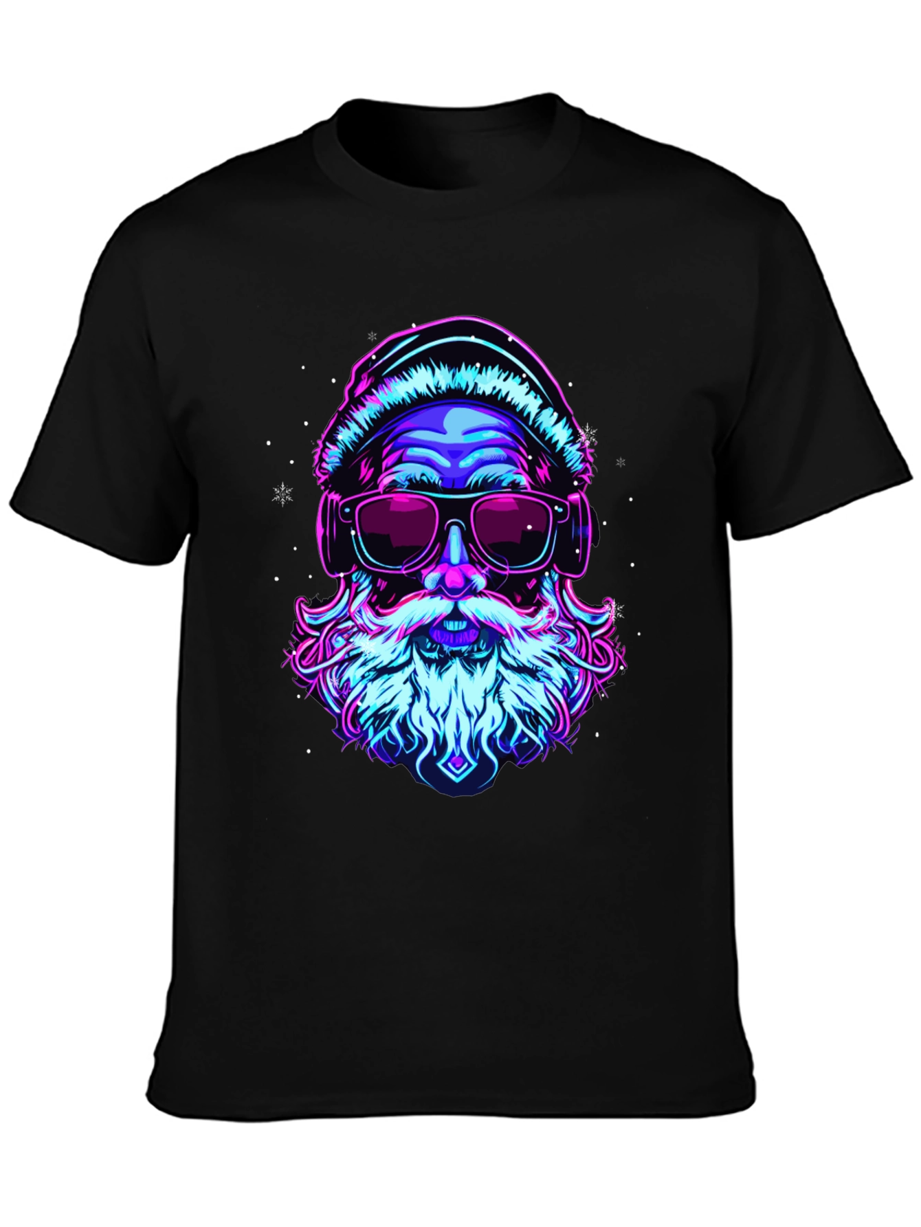 Neon Santa Graphic T-Shirt