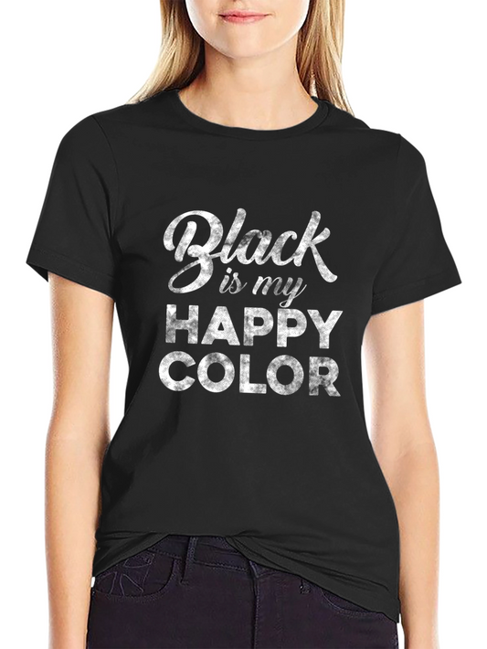 Black is My Happy Color Graphic Tee