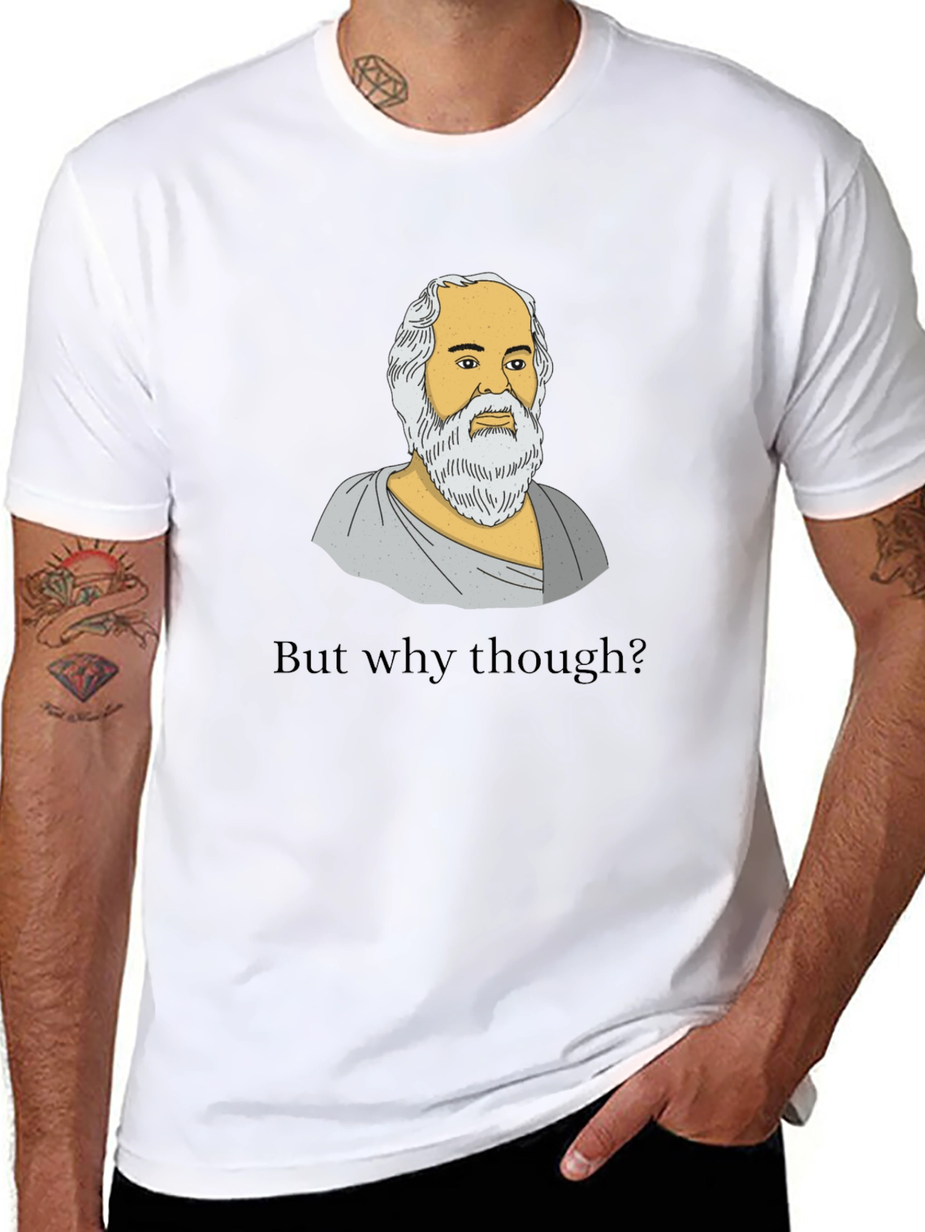 Socrates But Why Though Graphic T-Shirt