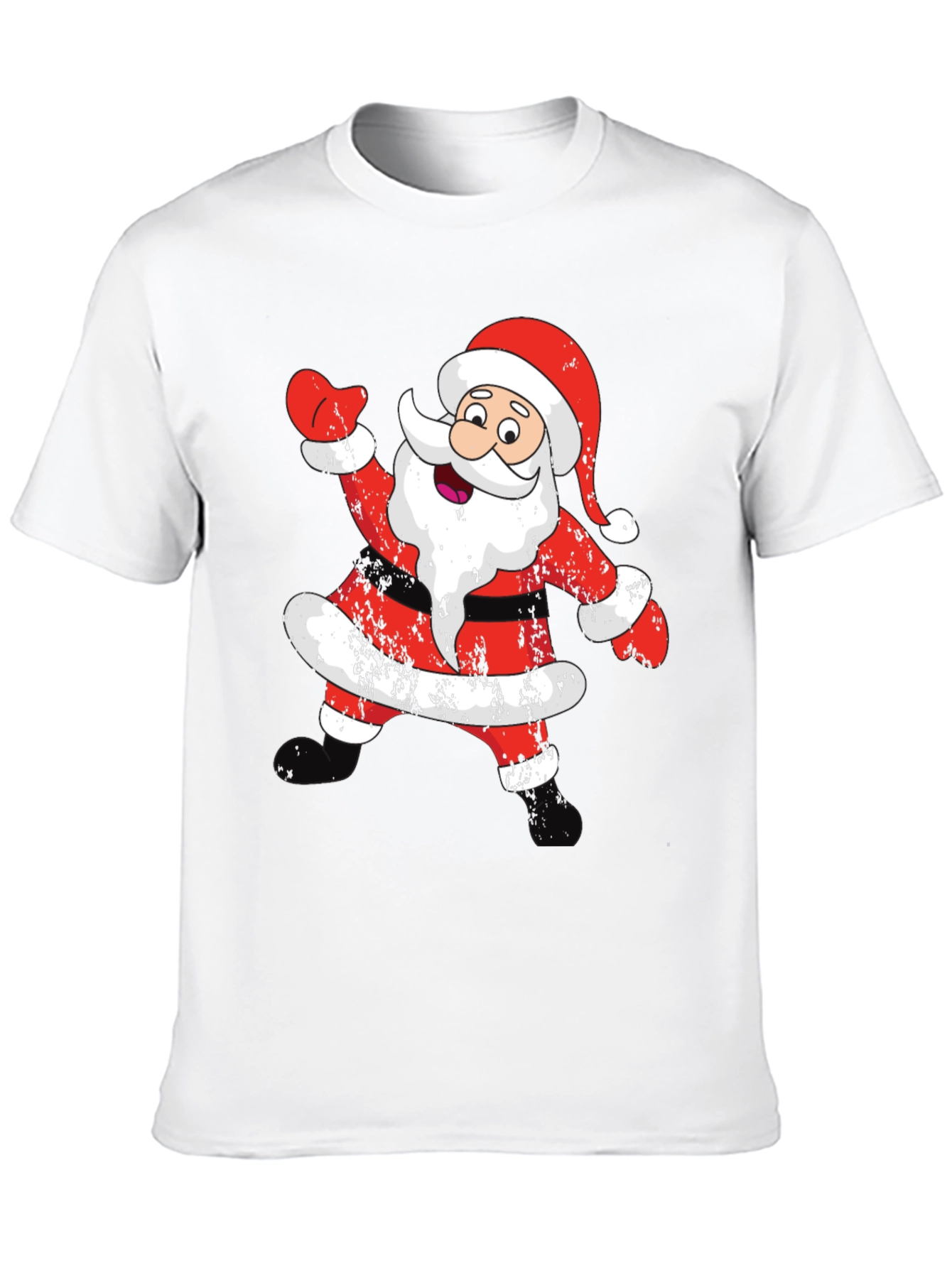 Festive Santa Graphic Tee - Holiday Cheer