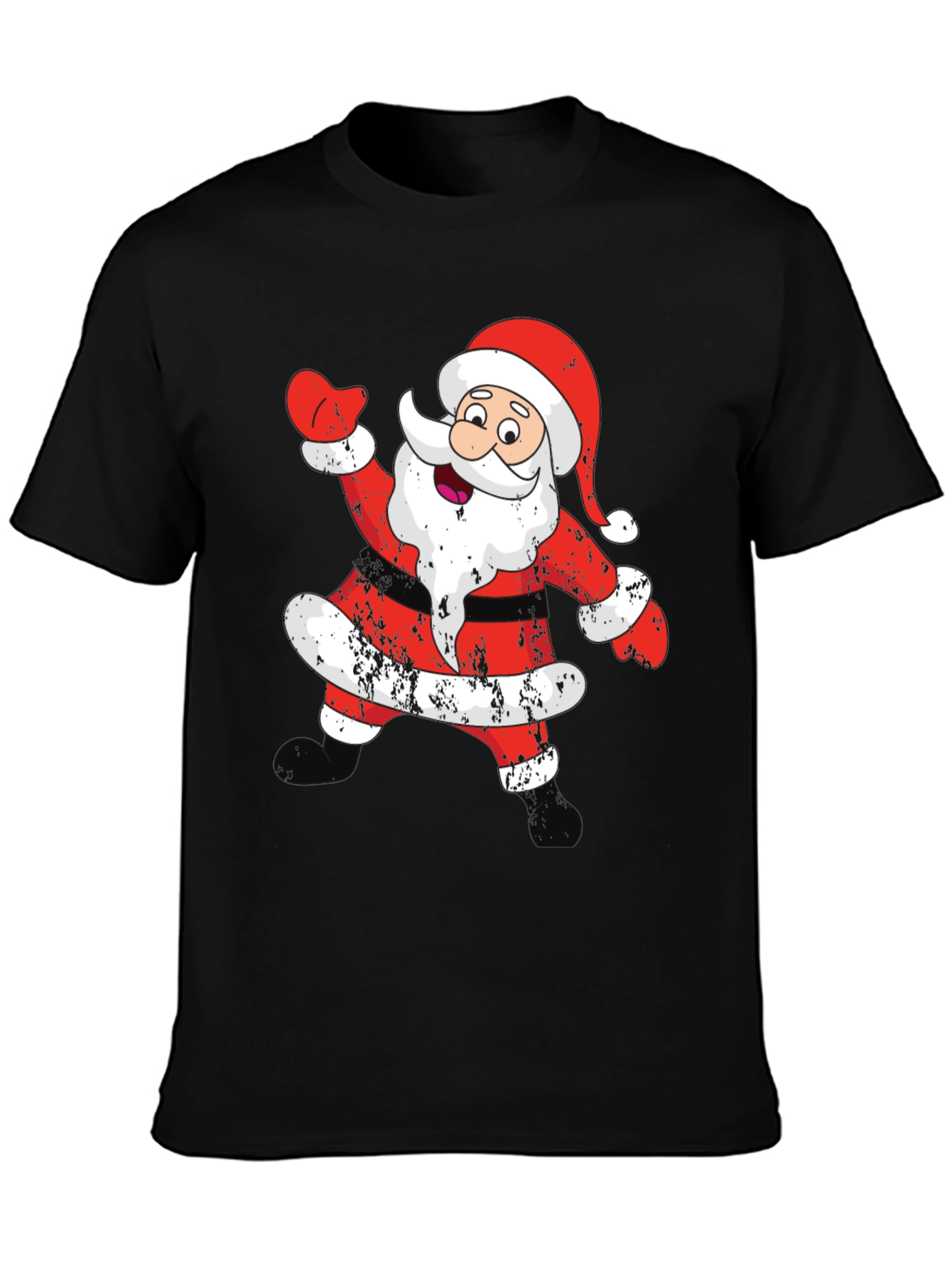Festive Santa Graphic Tee - Holiday Cheer