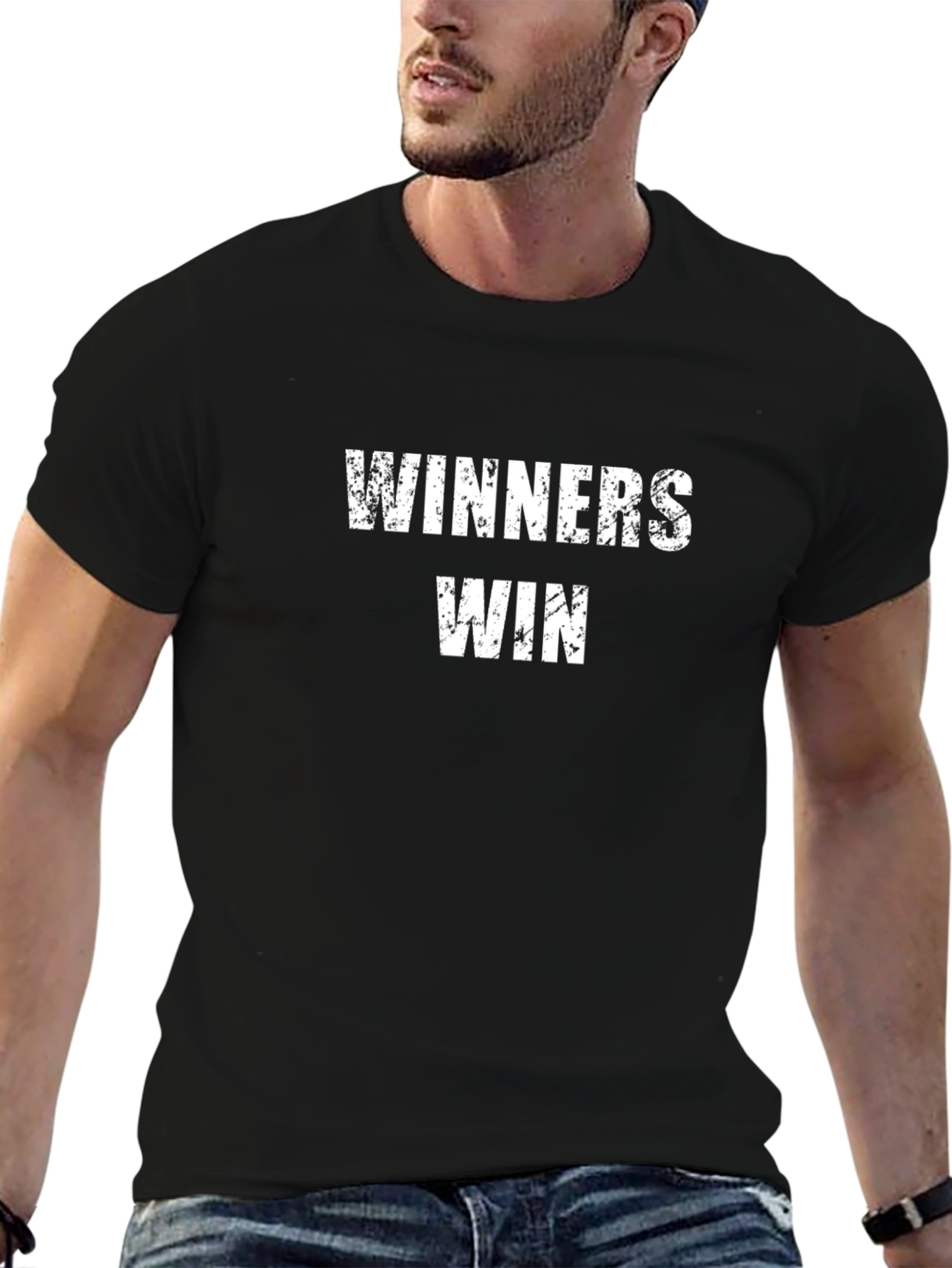 Winners Win Graphic Black T-Shirt