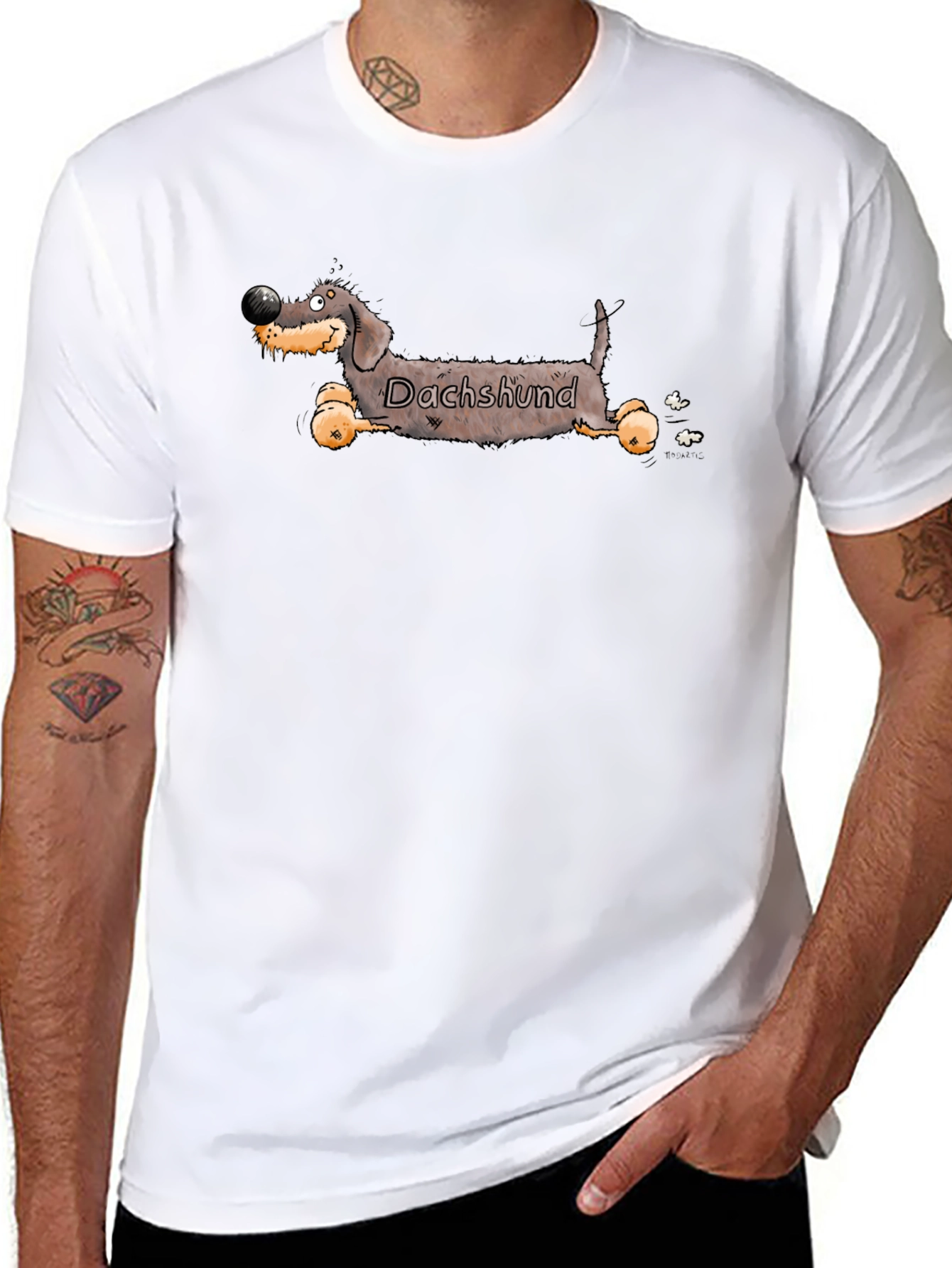 Dachshund Cartoon T-Shirt - Funny Dog Tee