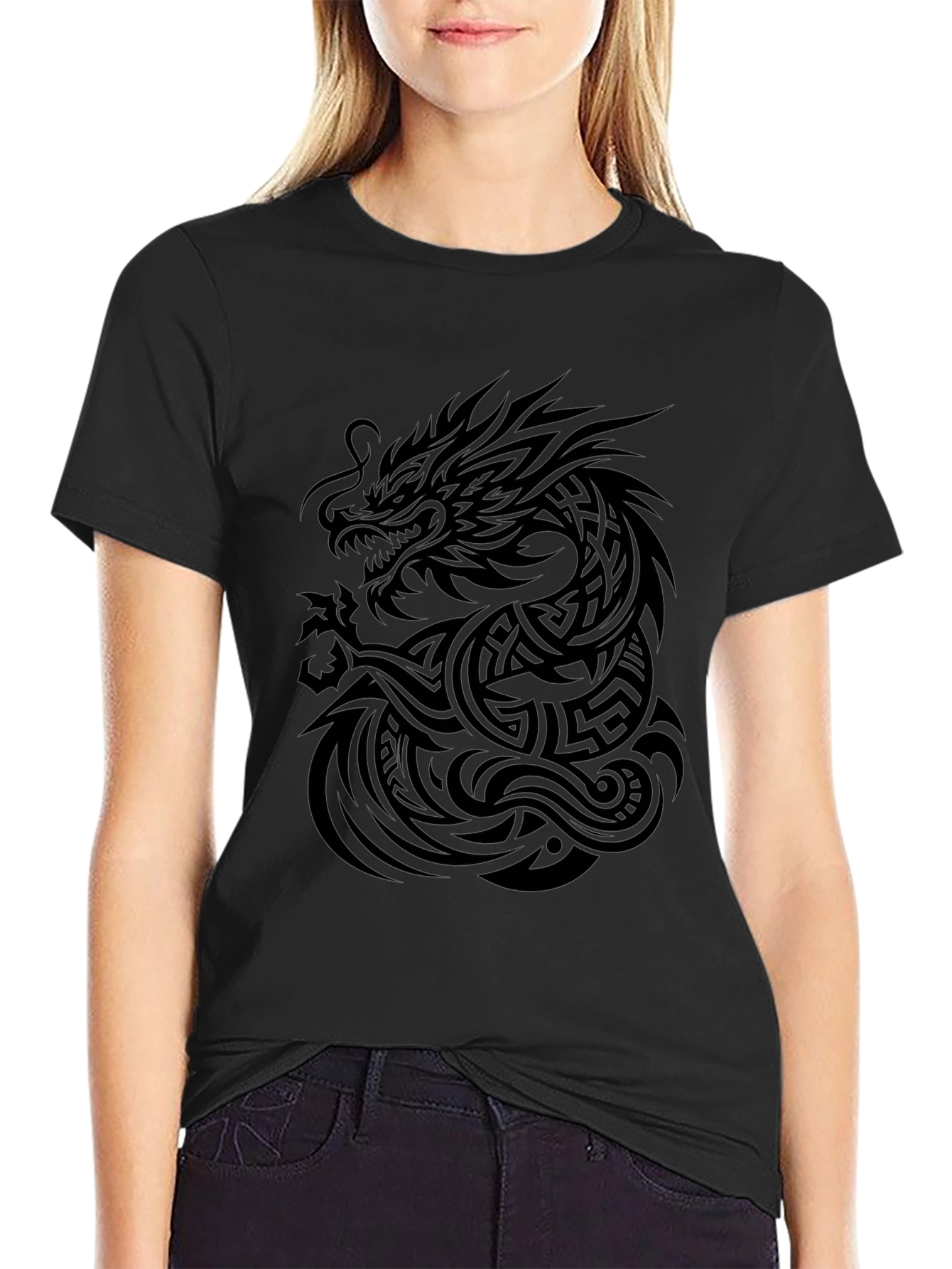 Tribal Dragon Black T-Shirt