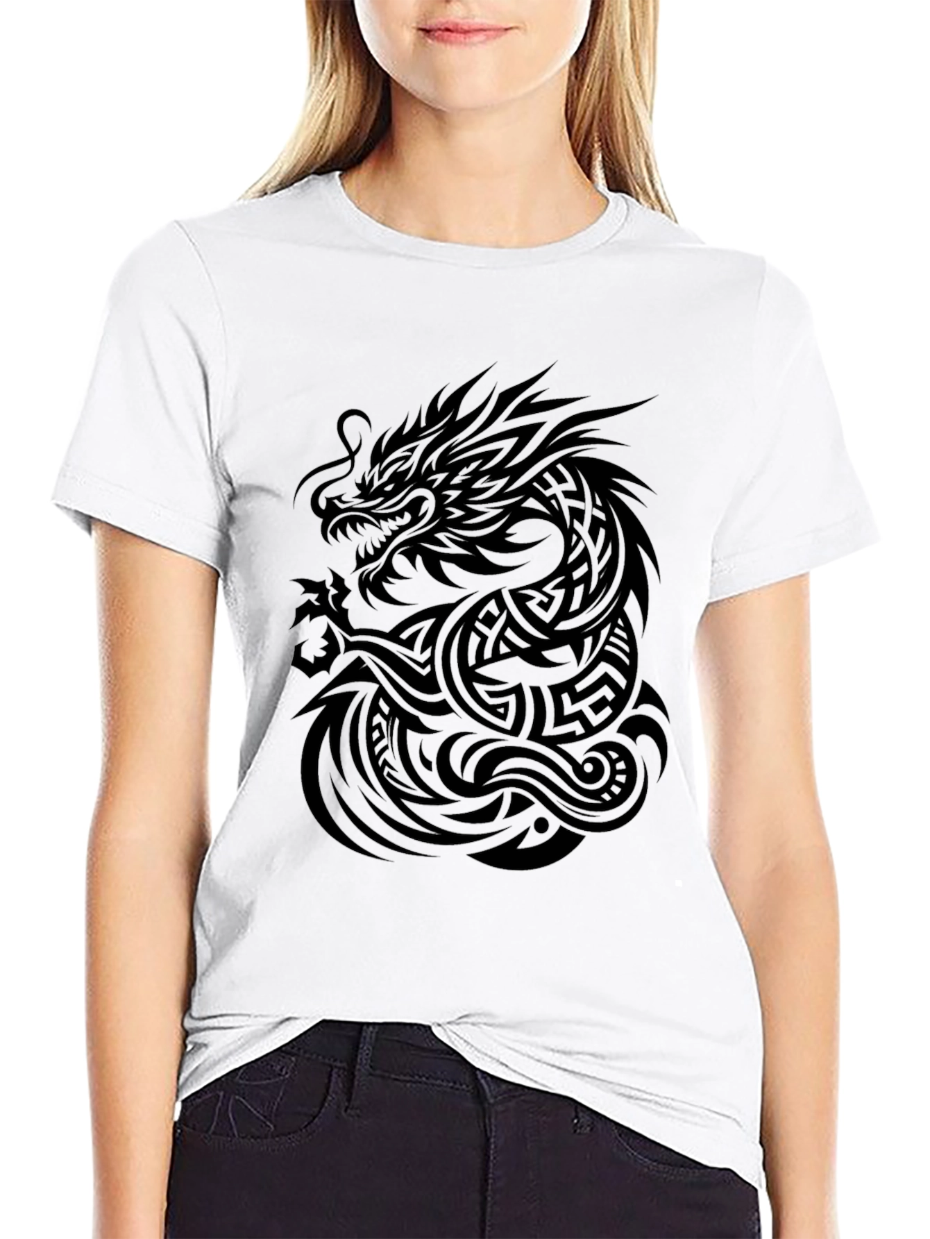 Tribal Dragon Black T-Shirt