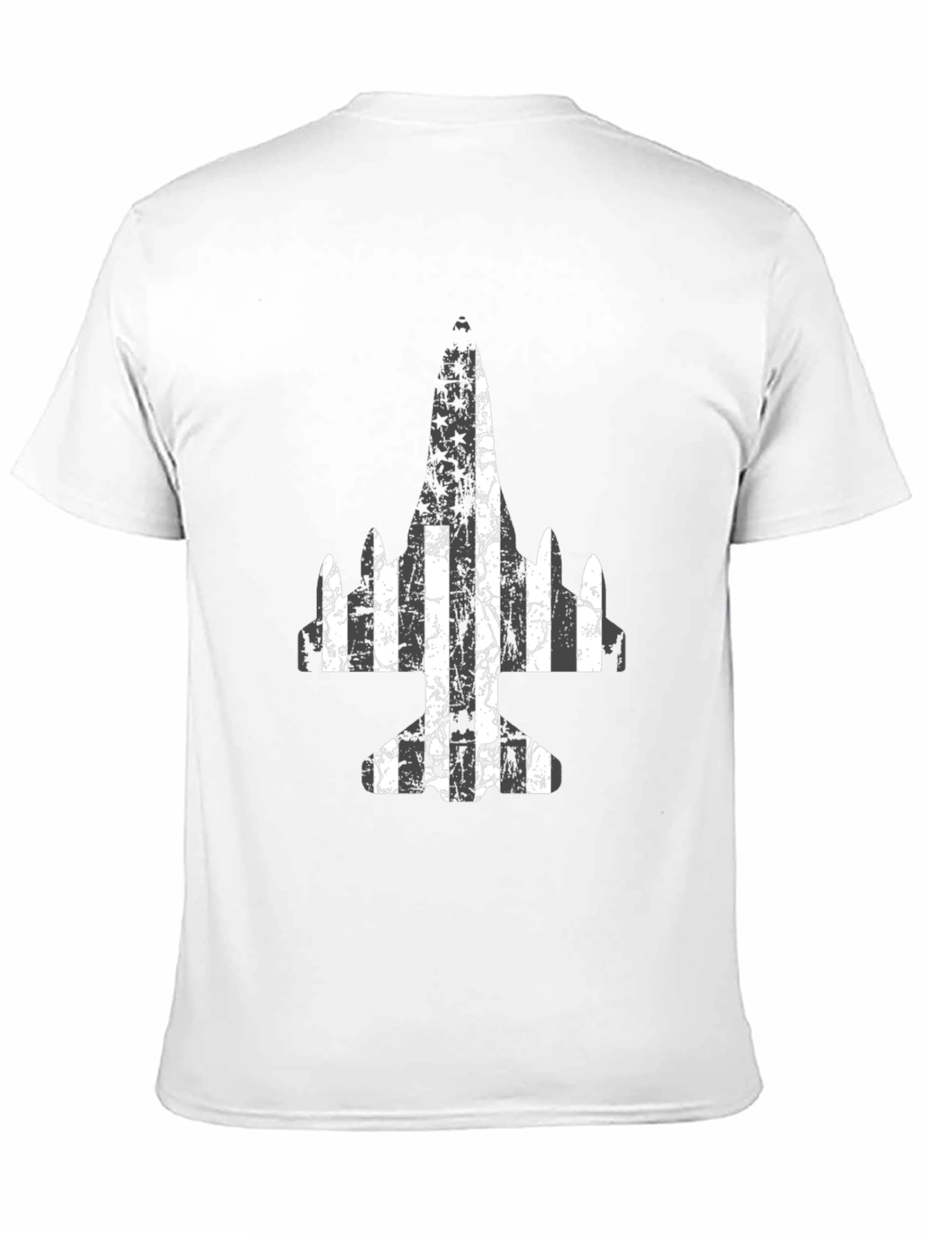 Grunge Airplane Graphic Tee - Black