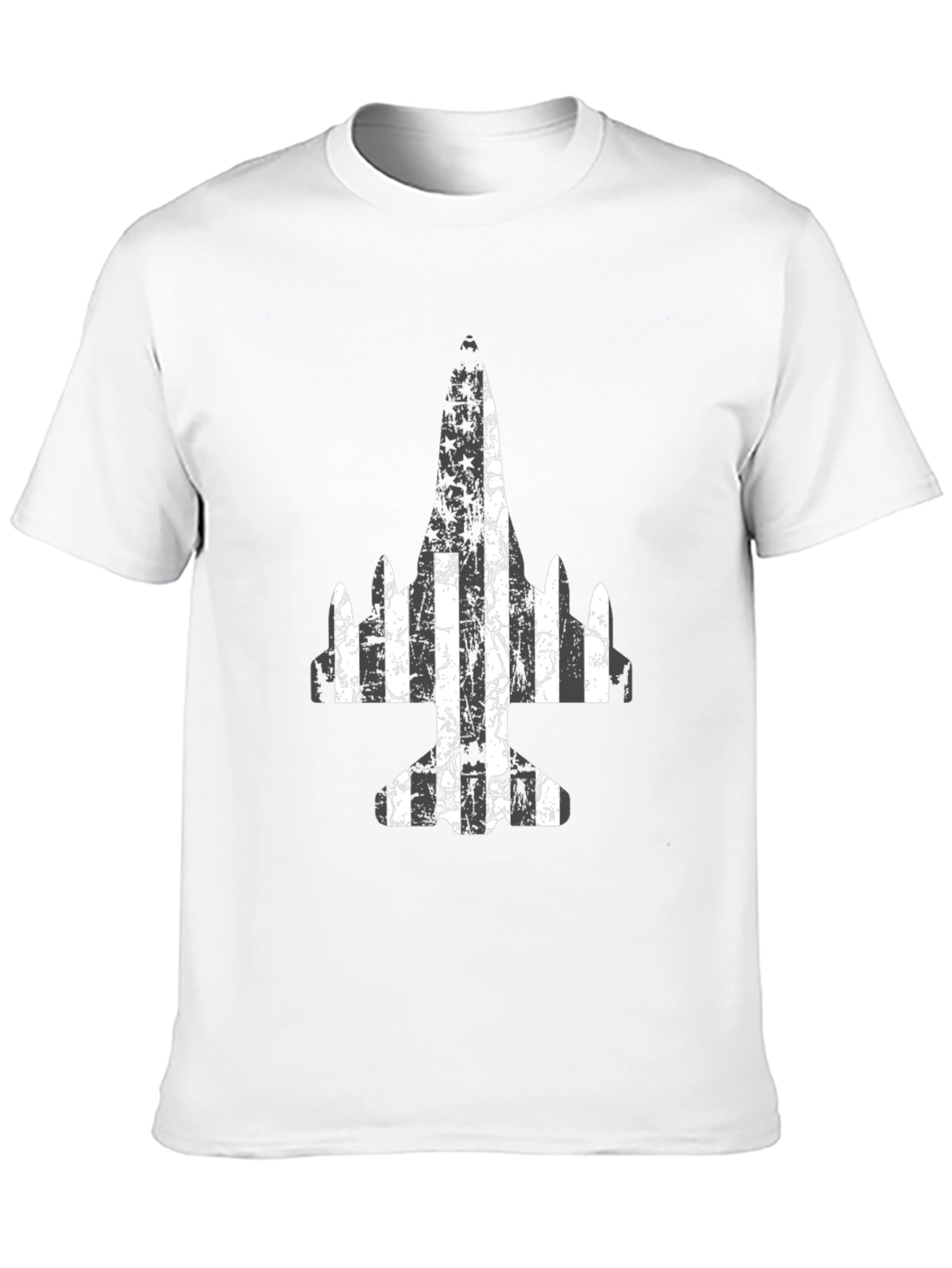 Grunge Airplane Graphic Tee - Black