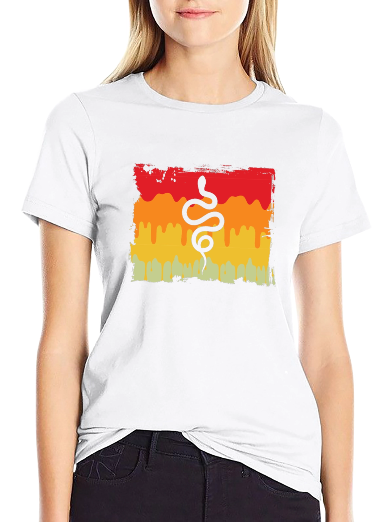 Retro Snake Graphic Tee - Black Cotton T-Shirt