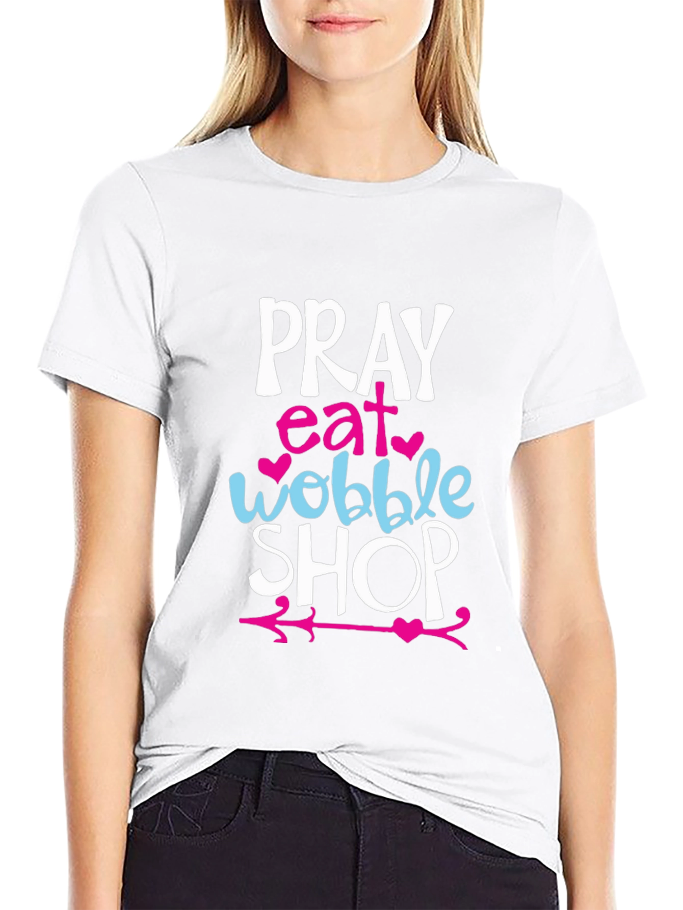 Pray Eat Wobble Shop Graphic T-Shirt