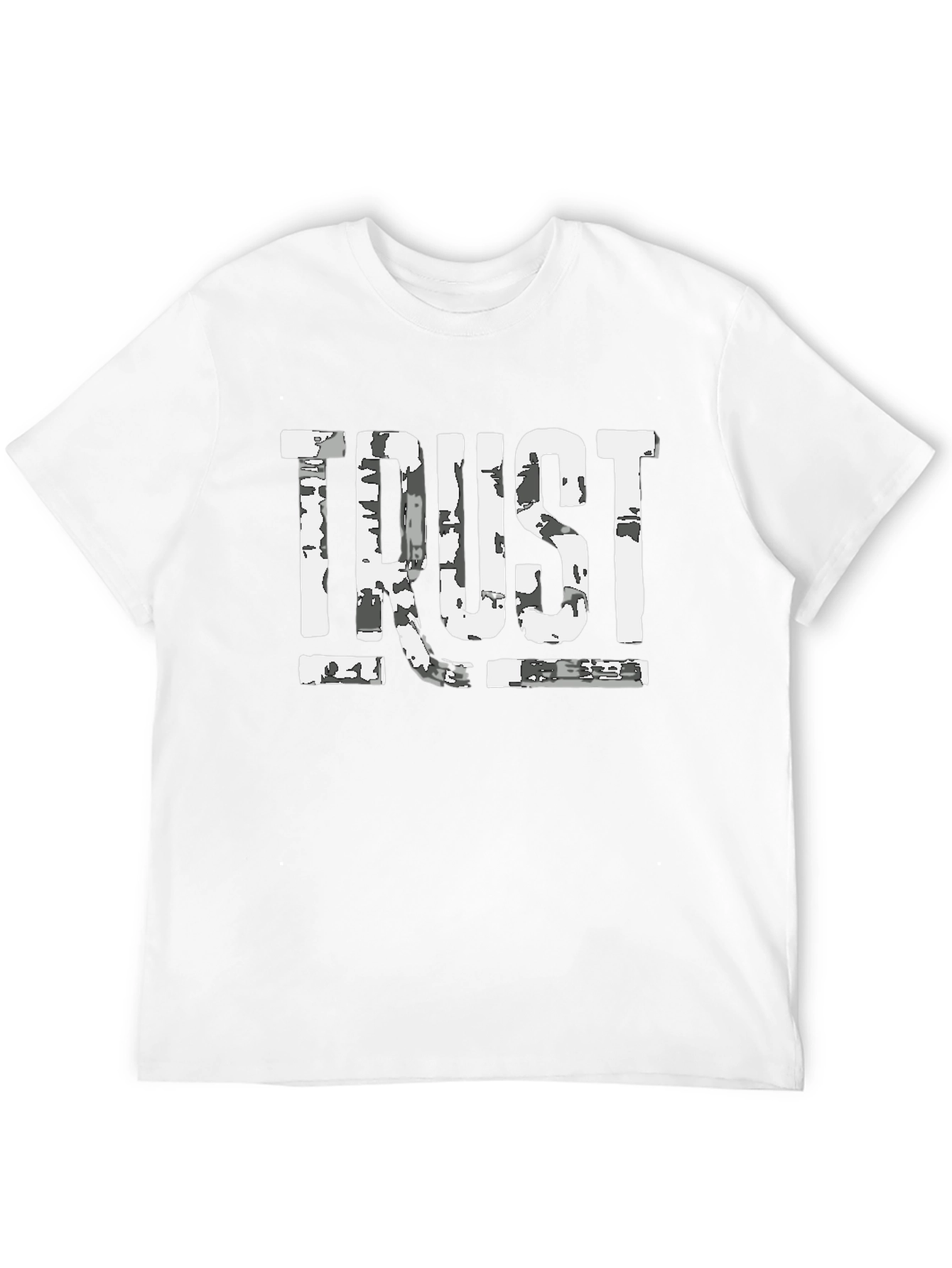 Distressed TRUST Graphic Black T-Shirt