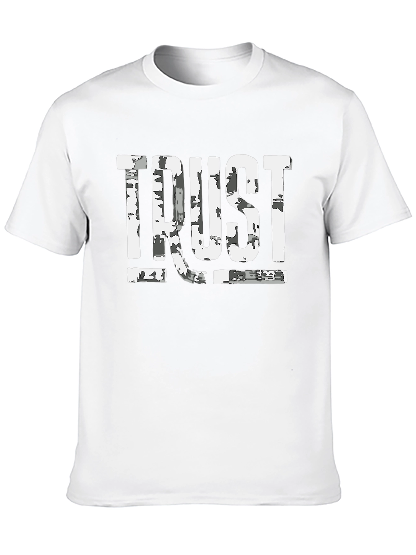 Distressed TRUST Graphic Black T-Shirt