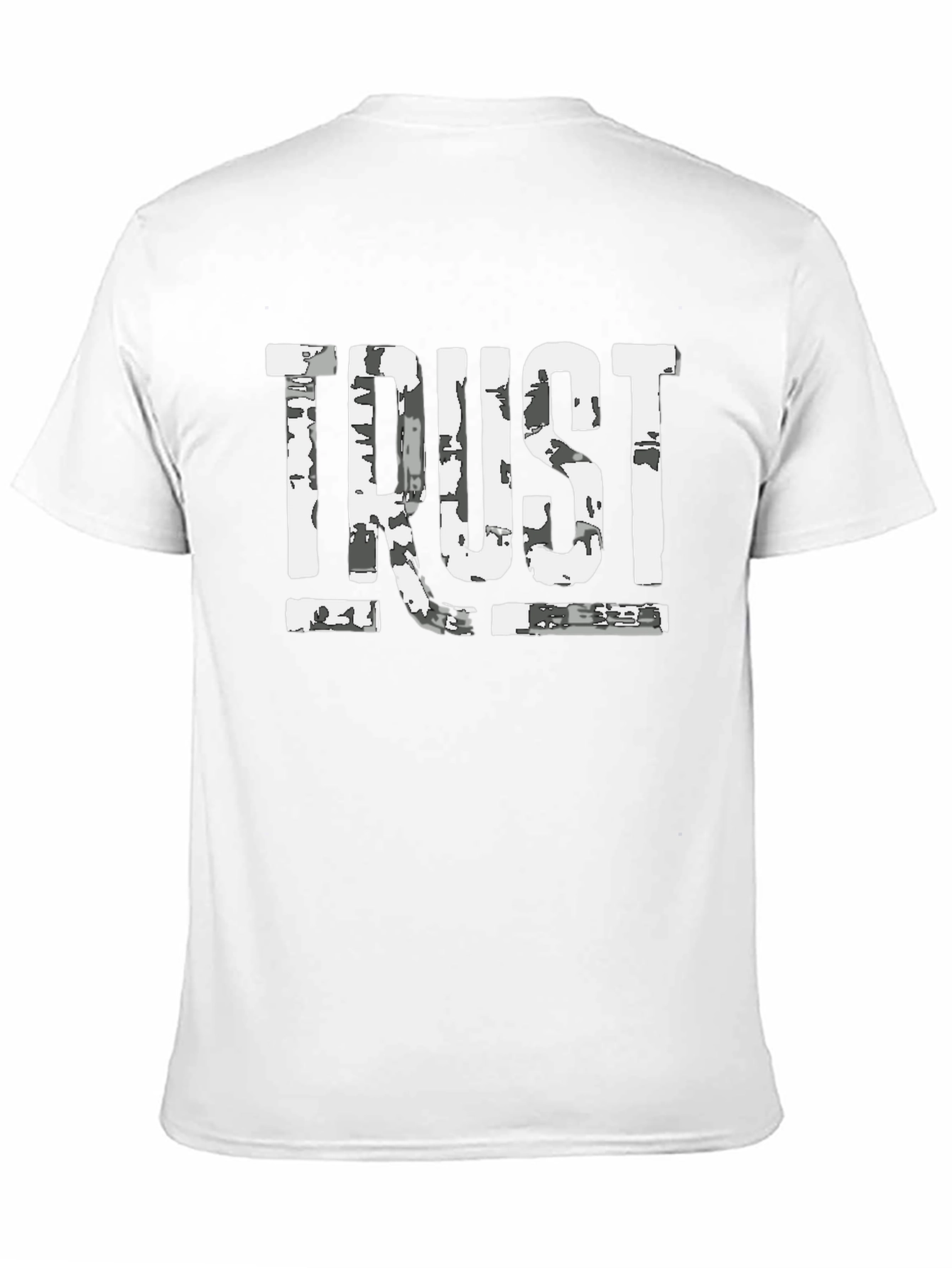 Distressed TRUST Graphic Black T-Shirt