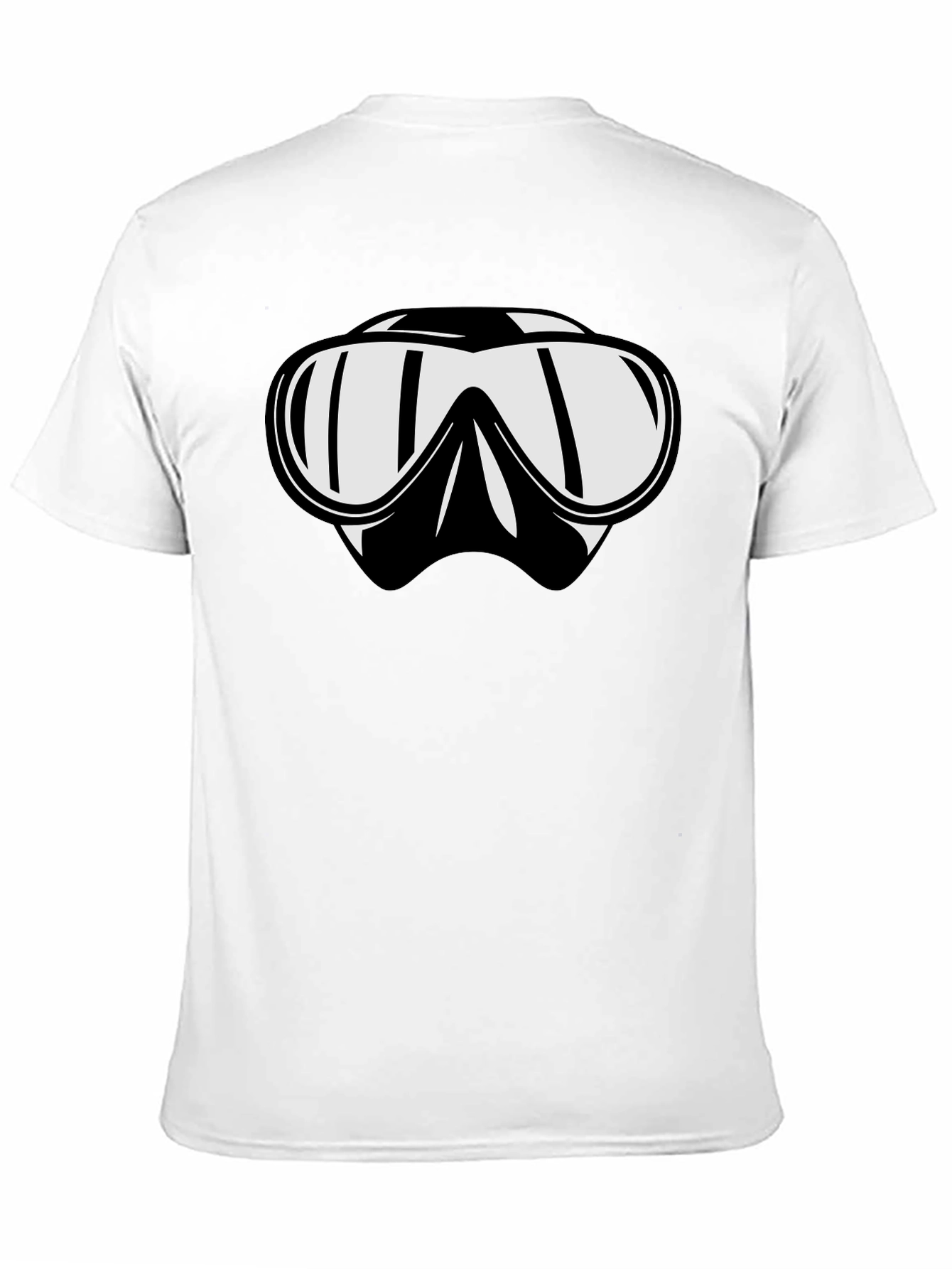 Diving Mask Graphic Tee - Black Cotton T-Shirt