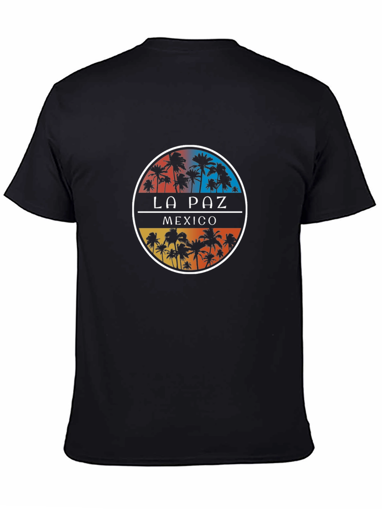 La Paz Mexico Palm Tree Graphic Black T-Shirt